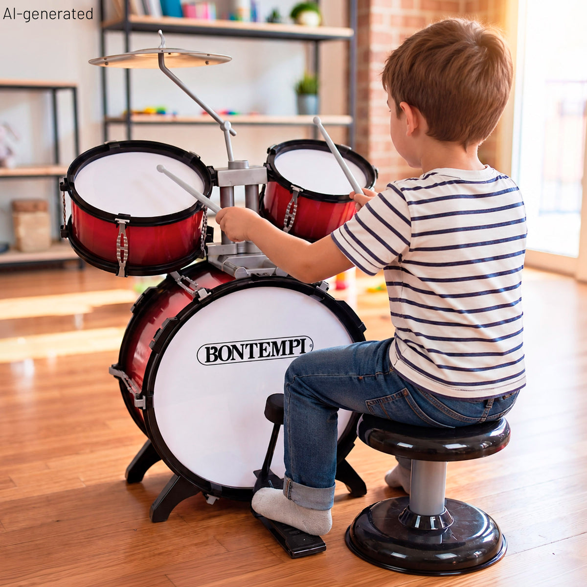 Batería infantil con asiento 47x47x70 cm Bontempi
