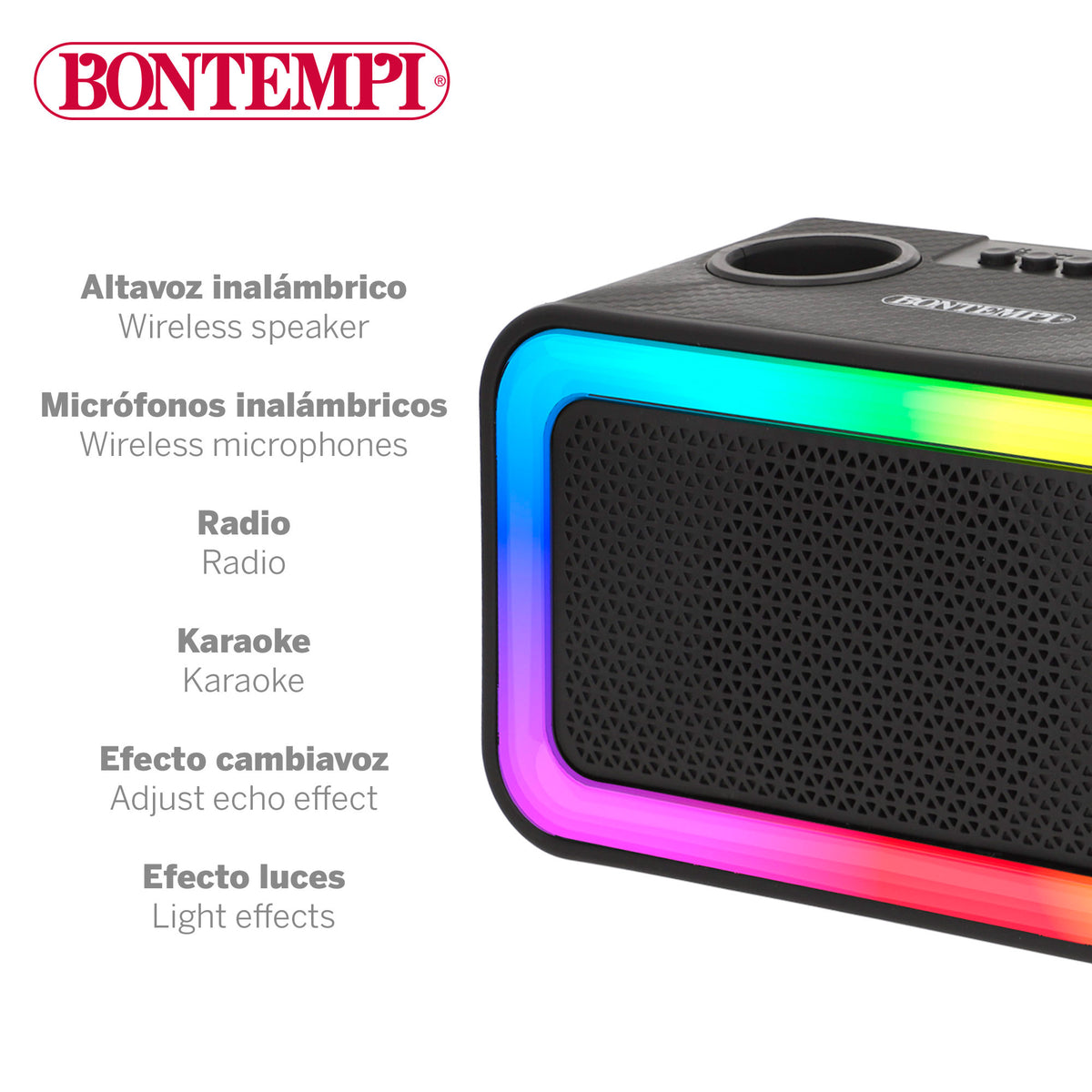 Altavoz karaoke con 2 micrófonos Bontempi