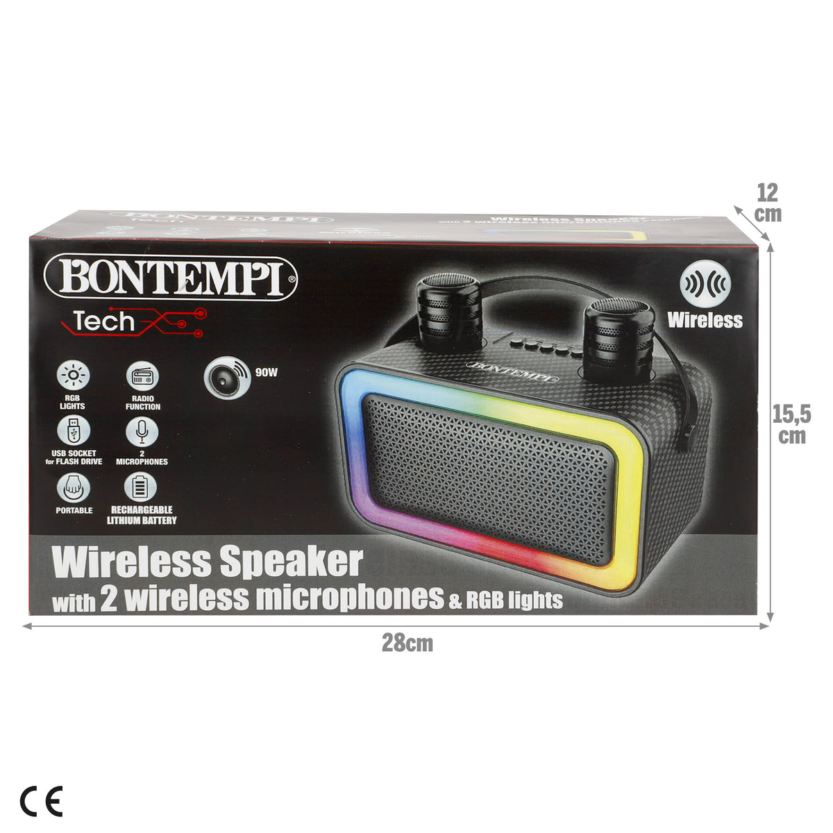 Altavoz karaoke con 2 micrófonos Bontempi