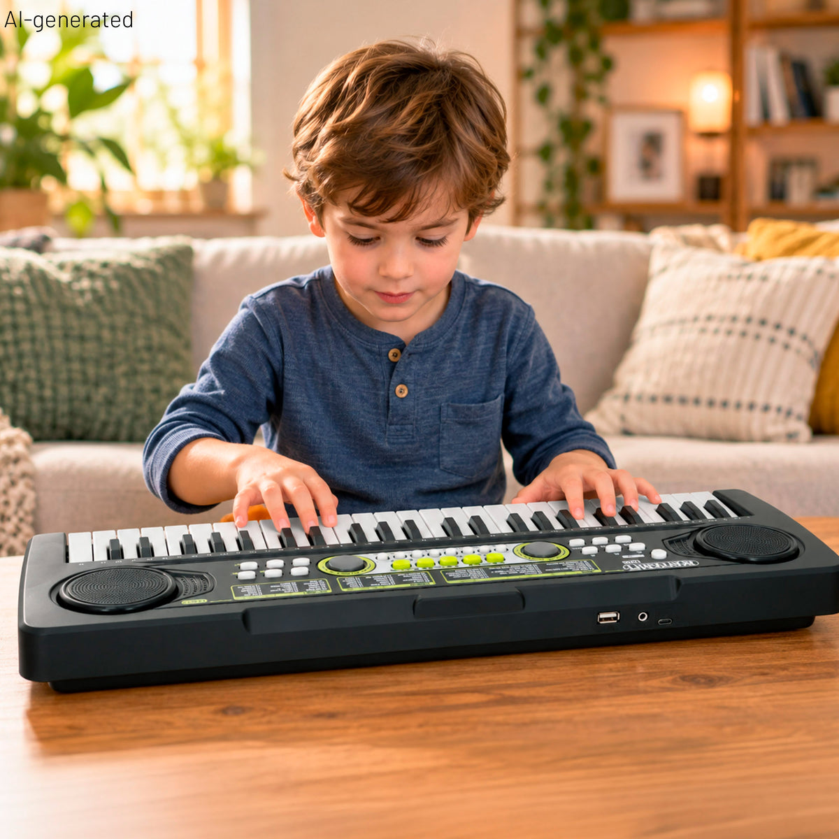 Teclado electrónico para niños 49 notas con 100 sonidos y función aprendizaje Bontempi