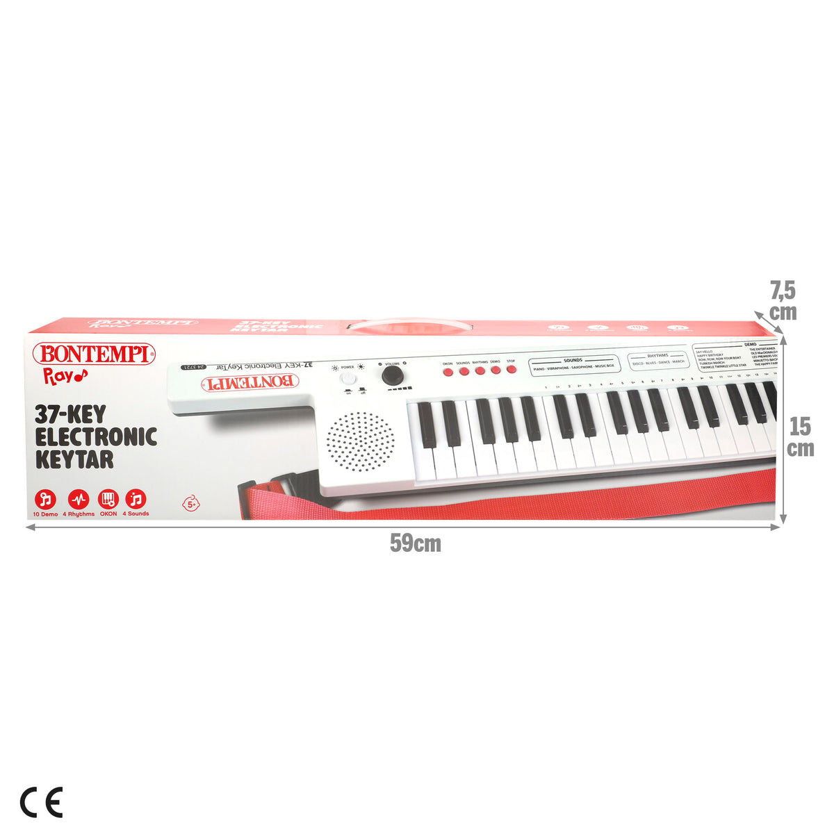 Teclado electrónico para niños tipo keytar 37 teclas Bontempi