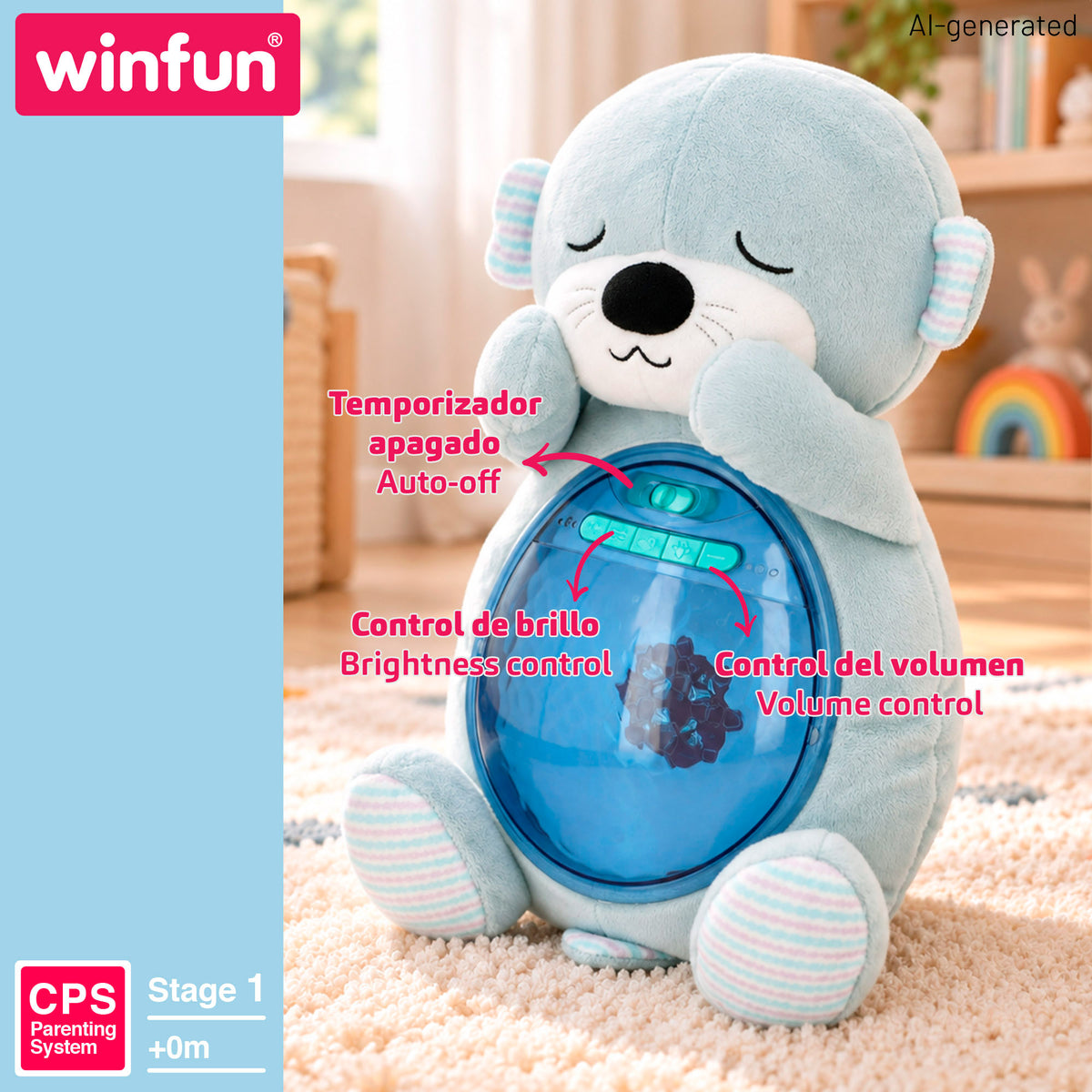 Winfun Nutria peluche con luces y sonidos + 0 meses