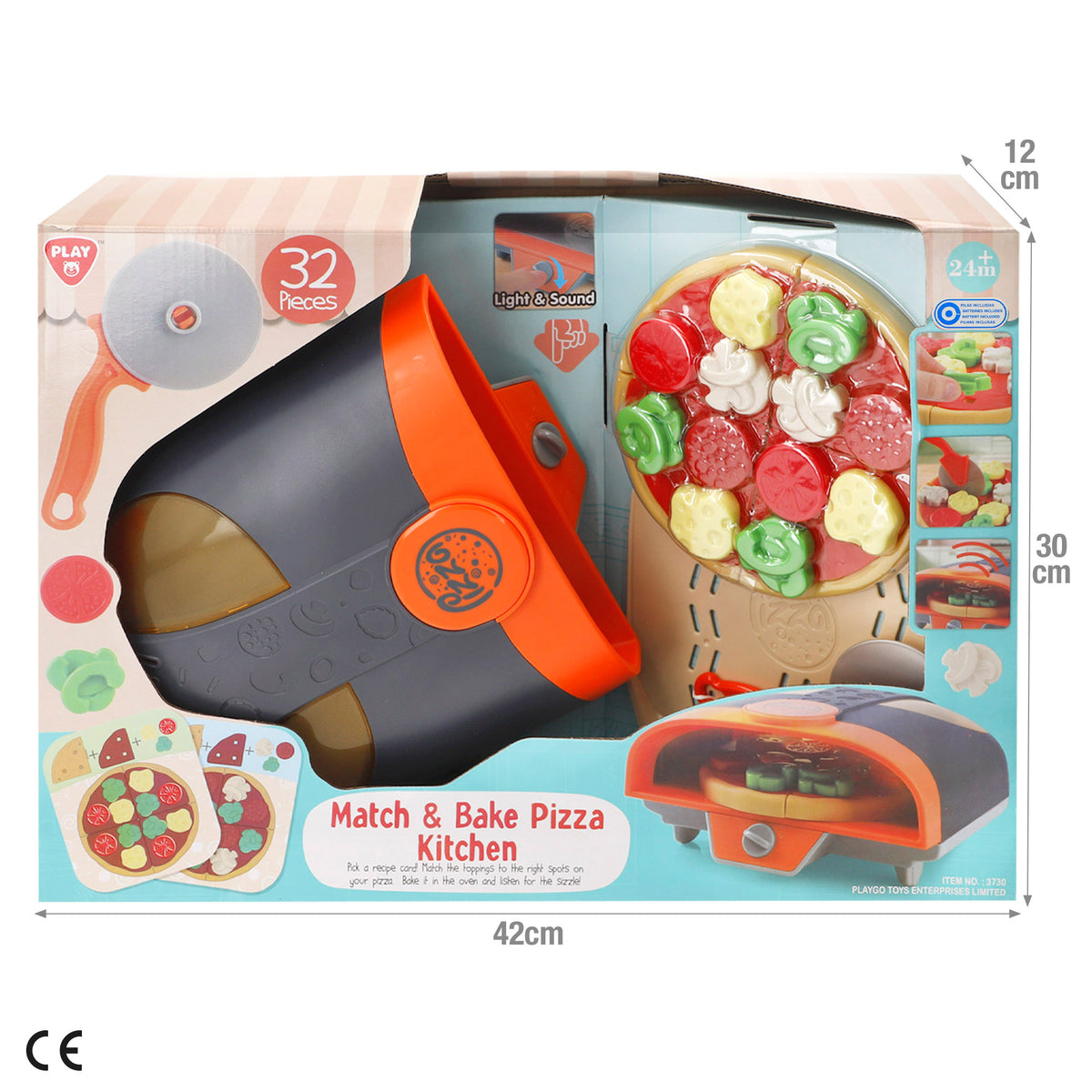 PLAY Horno pizza con accesorios, luz y sonido