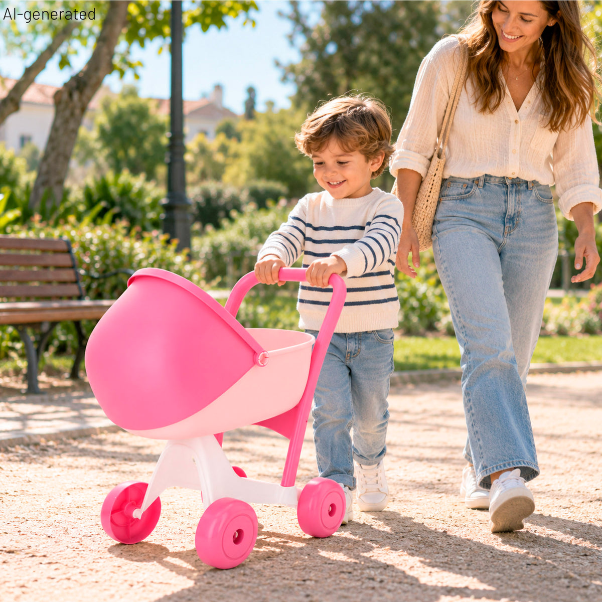 Cochecito de muñecas 2 en 1 convertible en carrito y silla de paseo Colorbaby's