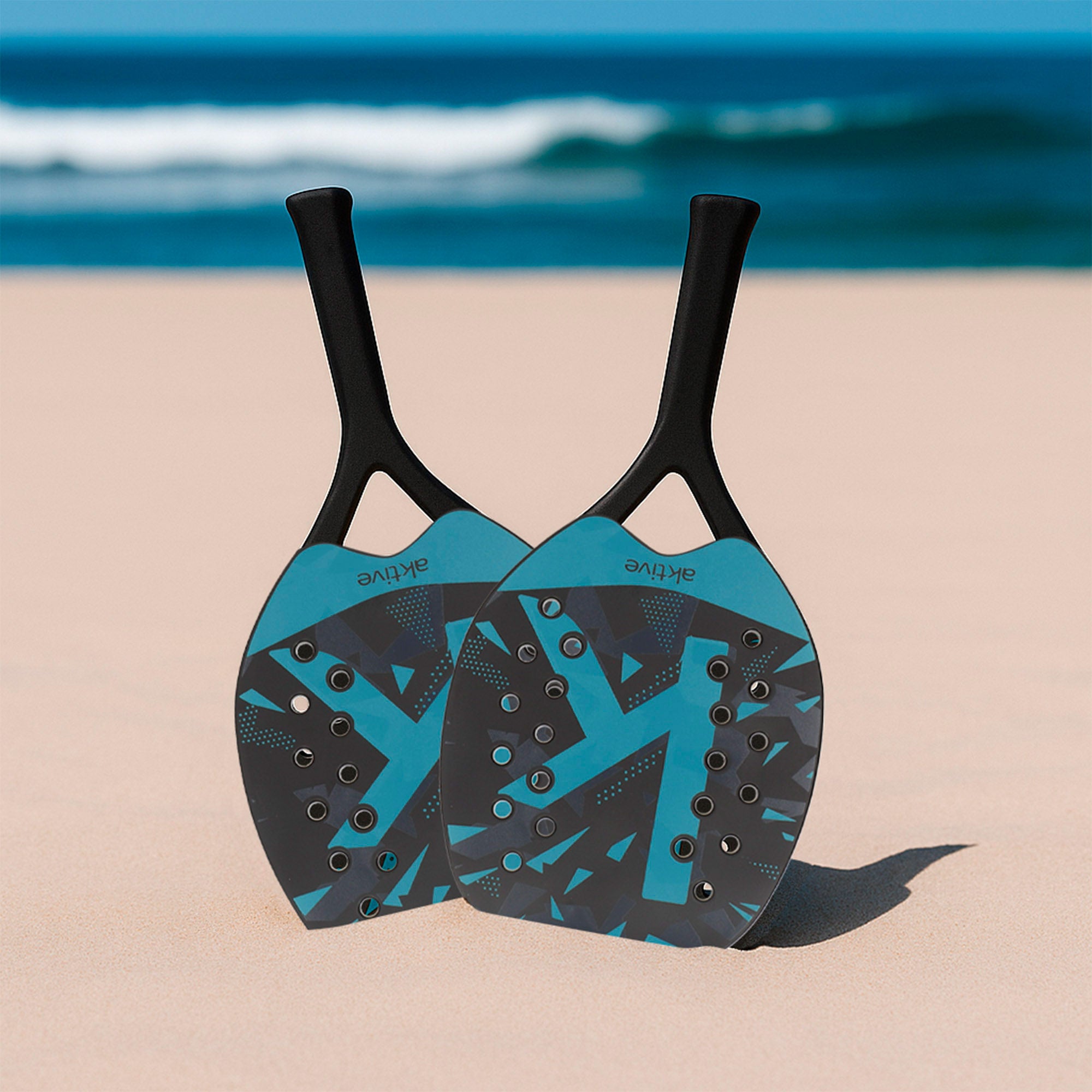 Aktive Set 2 palas playa con pelota y bolsa de red