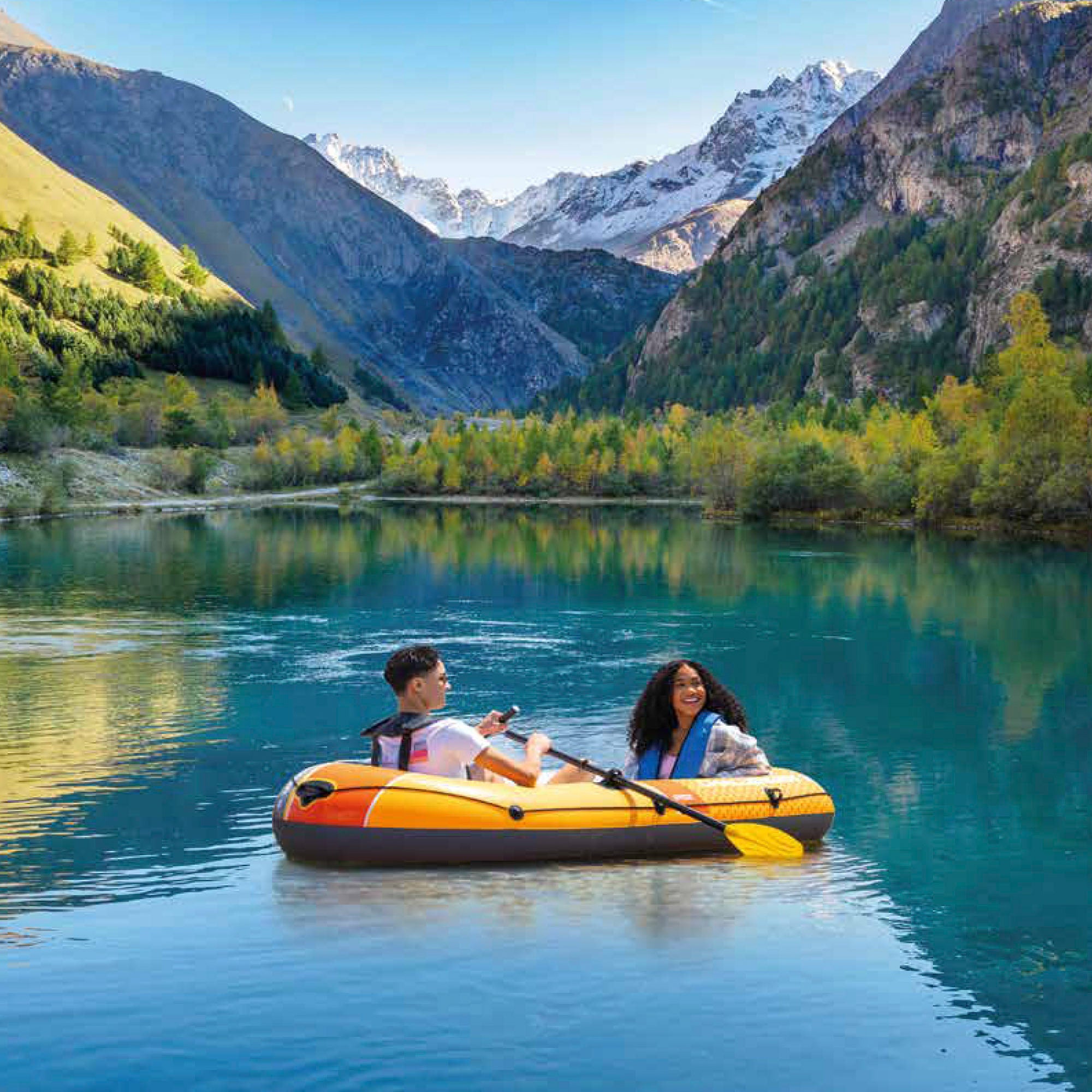 INTEX Barca hinchable Challenger 2 con remos y bomba de inflado