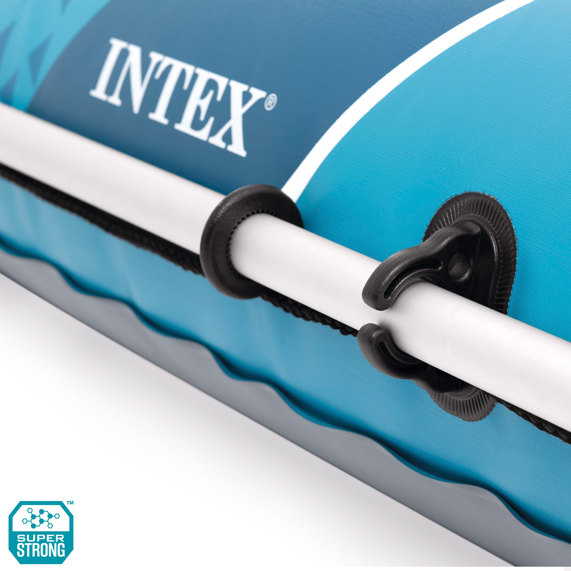 INTEX Barca hinchable Excursion 4 con remos, bomba de inflado y asientos hinchables