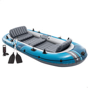 INTEX Barca hinchable Excursion 5 con remos, bomba de inflado y asientos hinchables