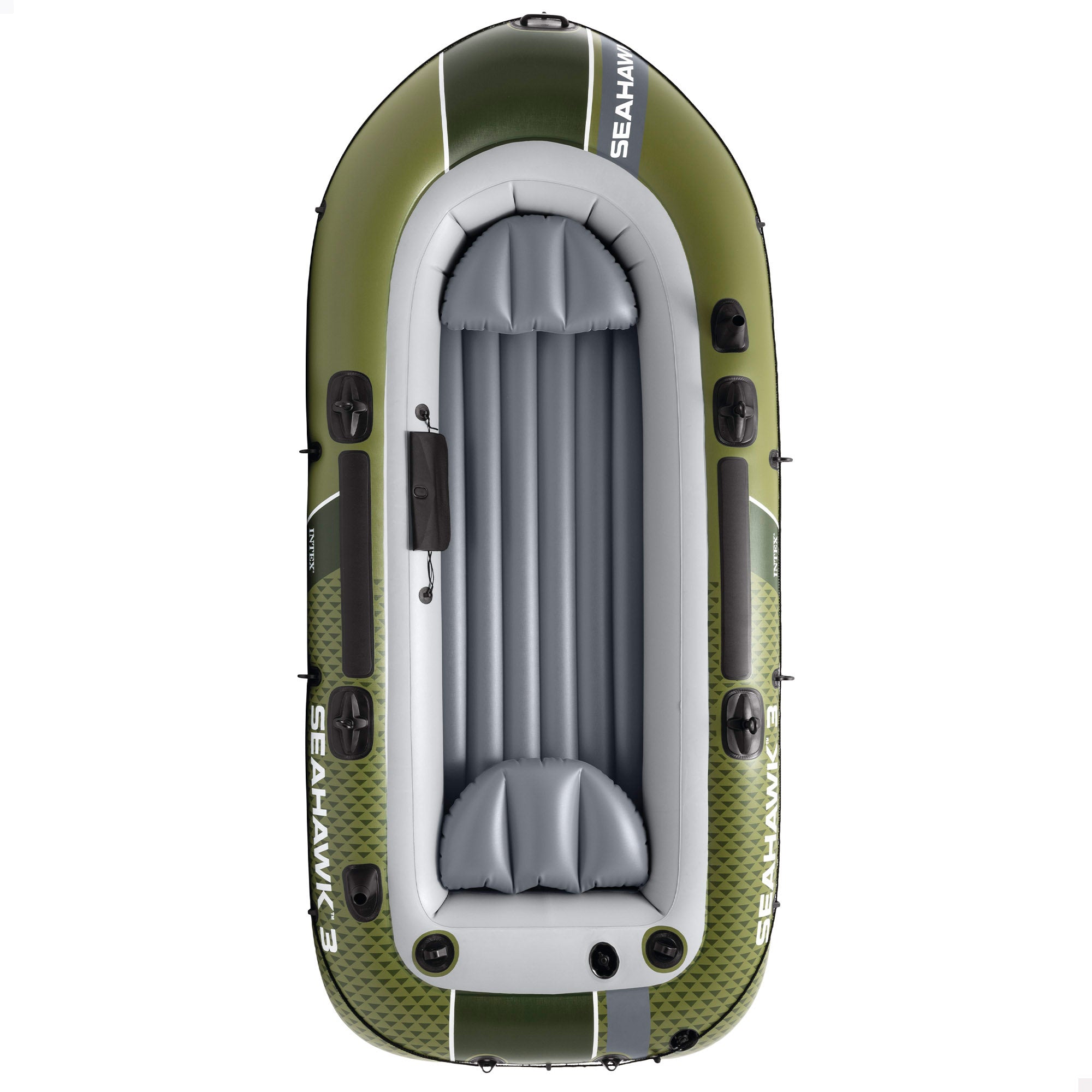 INTEX Barca hinchable Seahawk 3 con remos, bomba de inflado y asientos hinchables