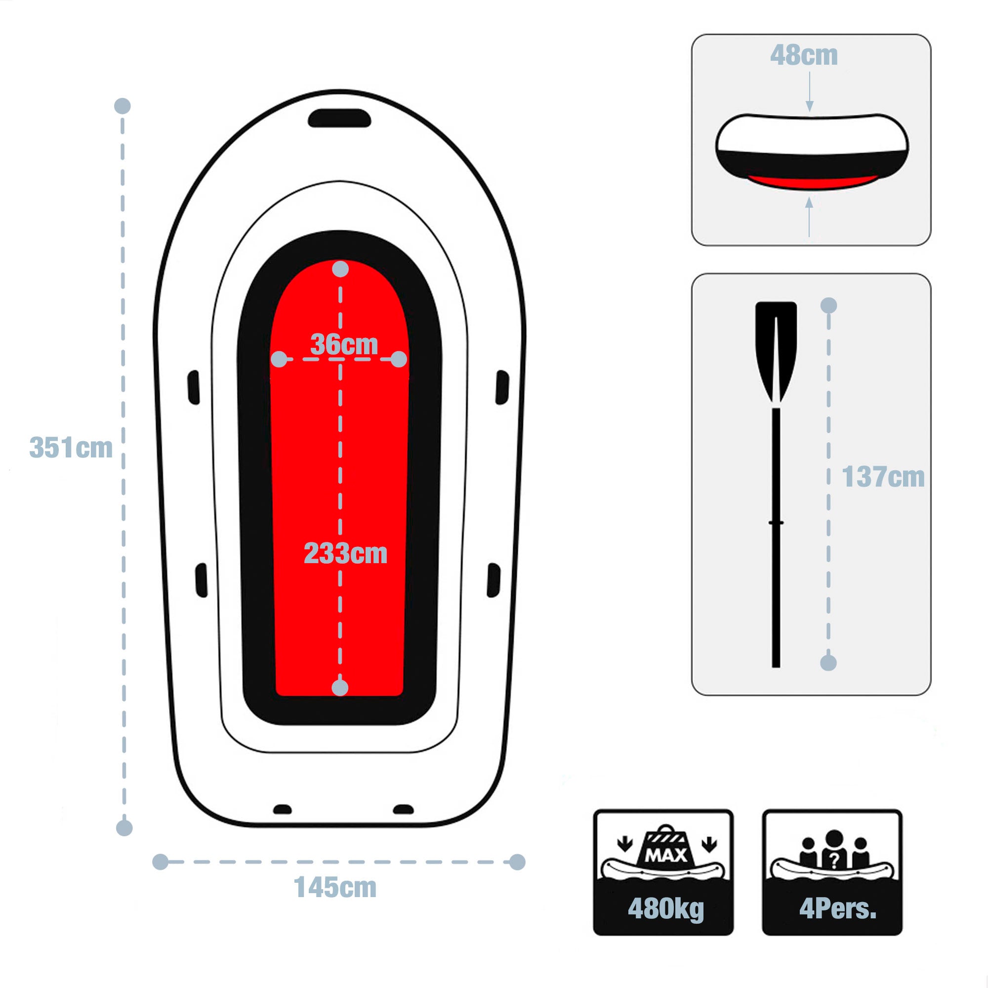 INTEX Barca hinchable Seahawk 4 con remos, bomba de inflado y asientos hinchables