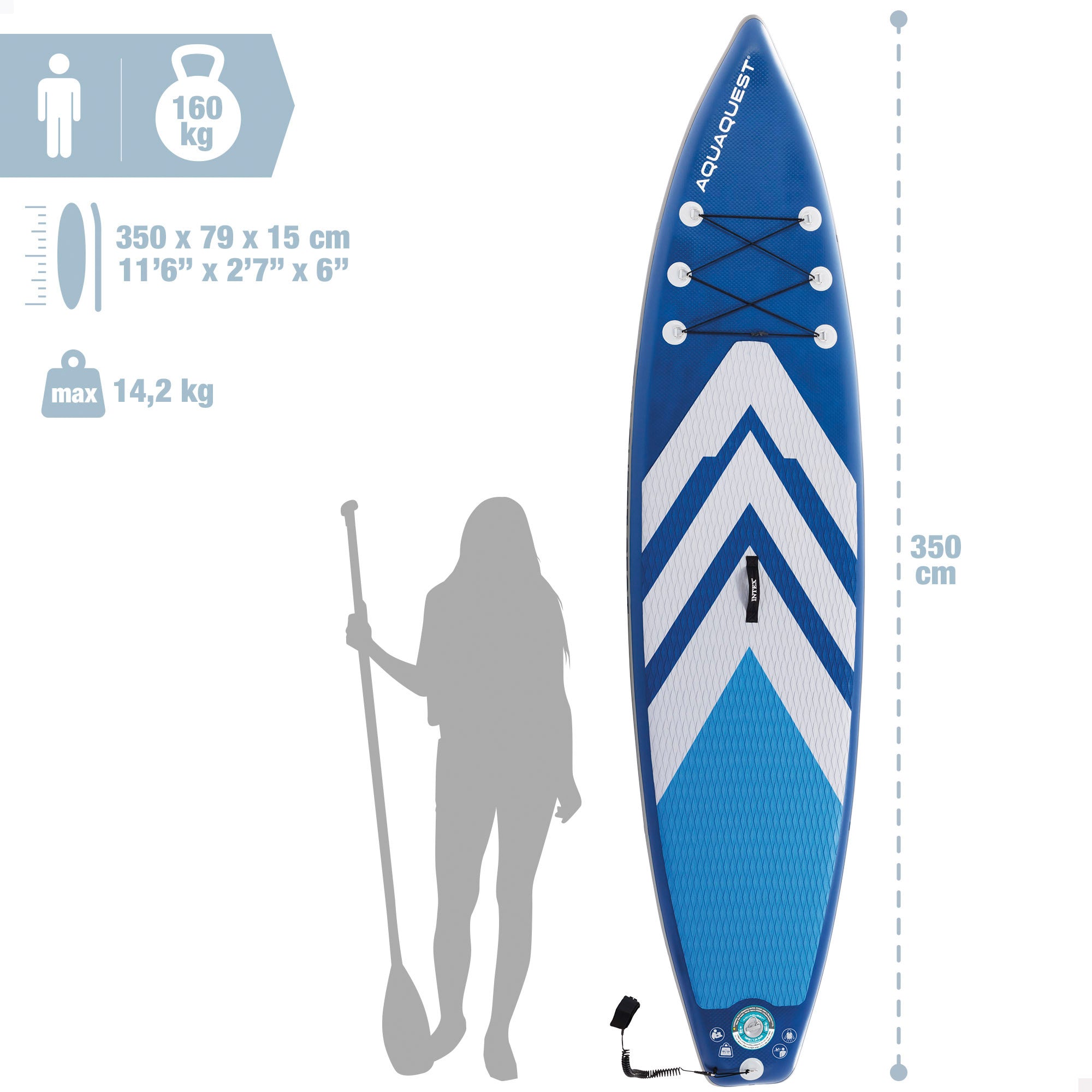 INTEX Tabla paddle surf hinchable AquaQuest 350T