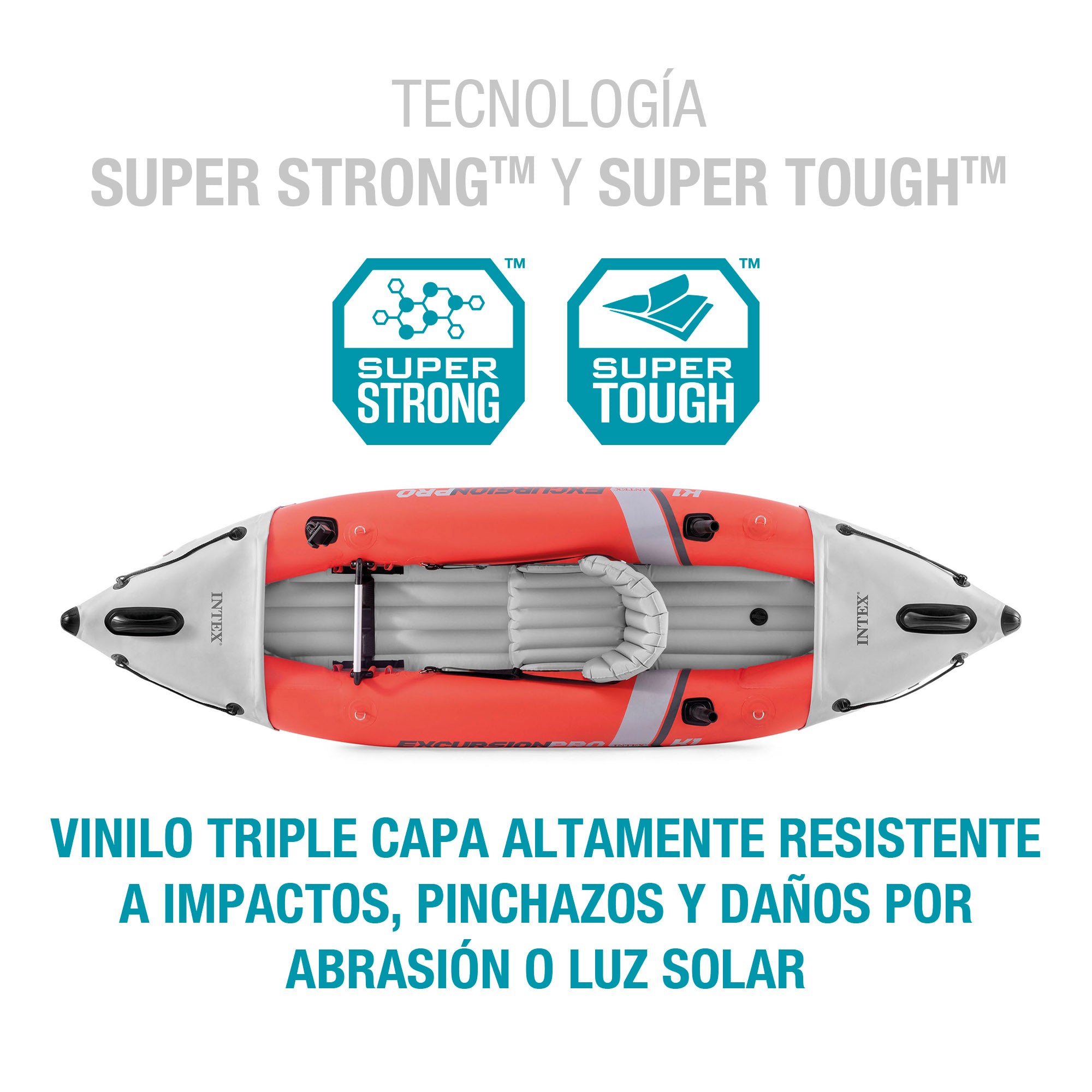 INTEX Kayak hinchable Excursion Pro K1 con soporte para móvil