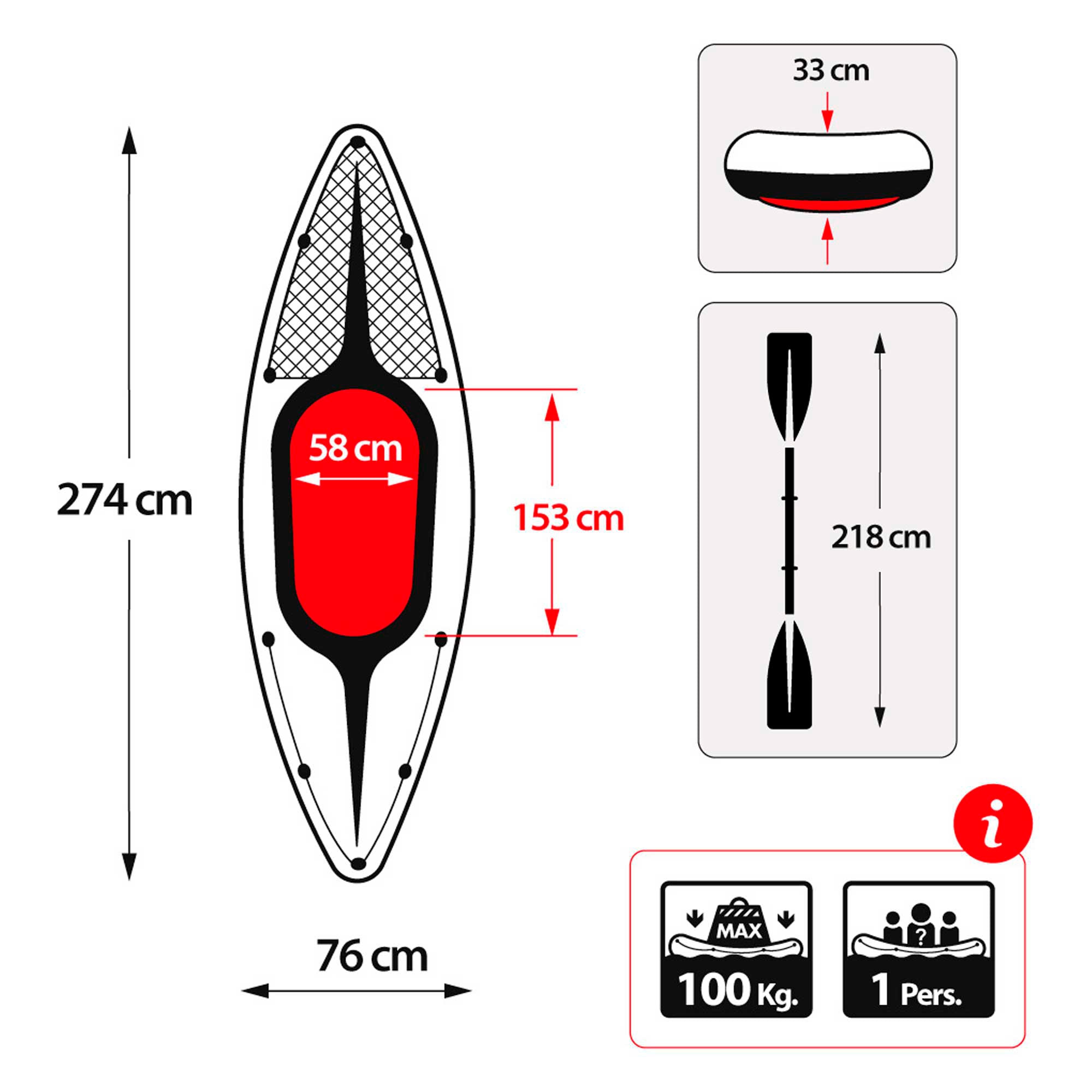 INTEX Kayak hinchable Challenger K1