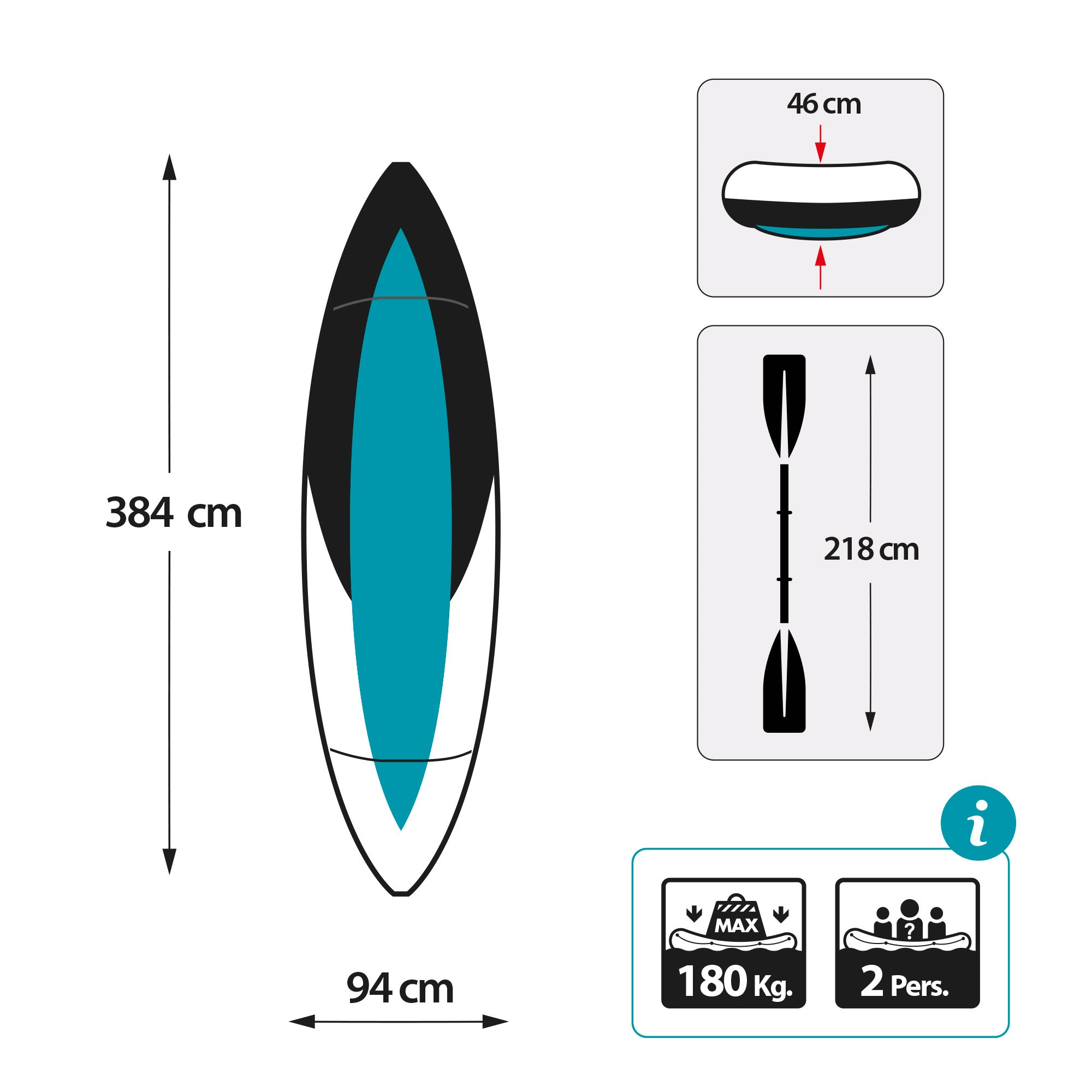 INTEX Kayak hinchable Excursion Pro K2 con soporte para móvil