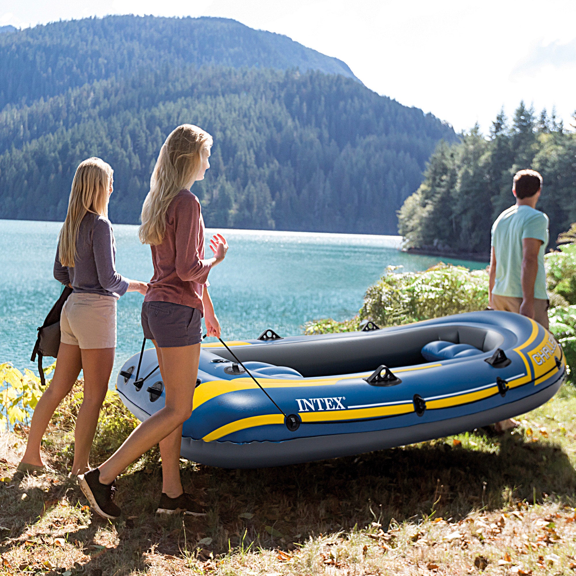 INTEX Barca hinchable challenger 3 con remos 295x137x43 cm
