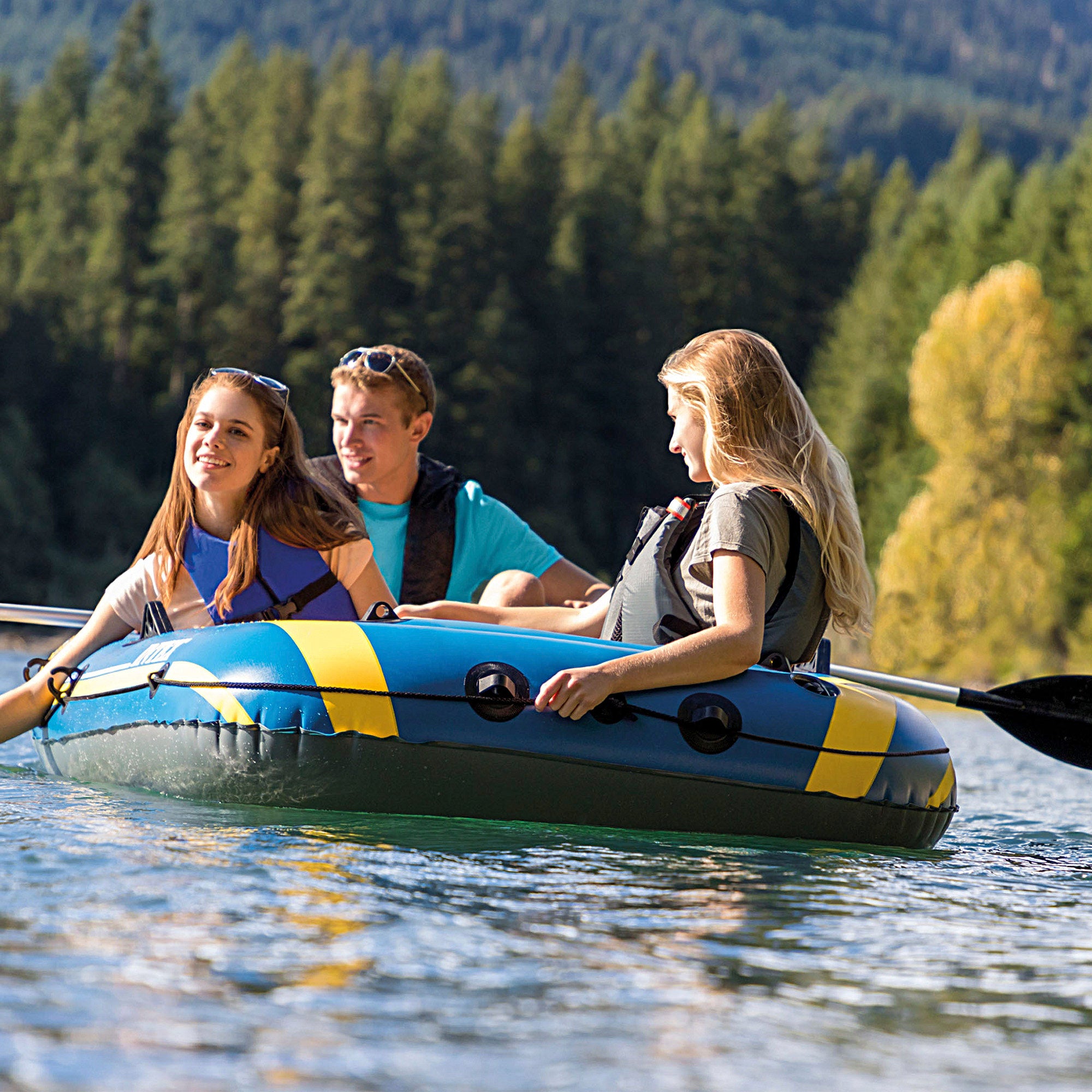 INTEX Barca hinchable challenger 3 con remos 295x137x43 cm