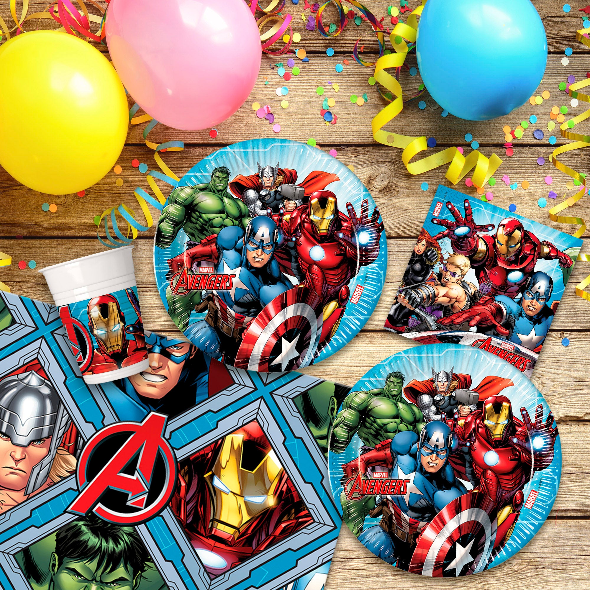 Avengers Vajilla infantil desechable 37 piezas