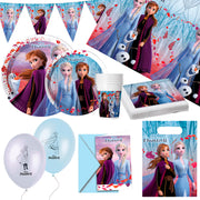 Frozen Set Vajilla infantil y decoración desechable 66 piezas