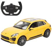 RASTAR Coche teledirigido Porsche Macan Turbo amarillo 1:14