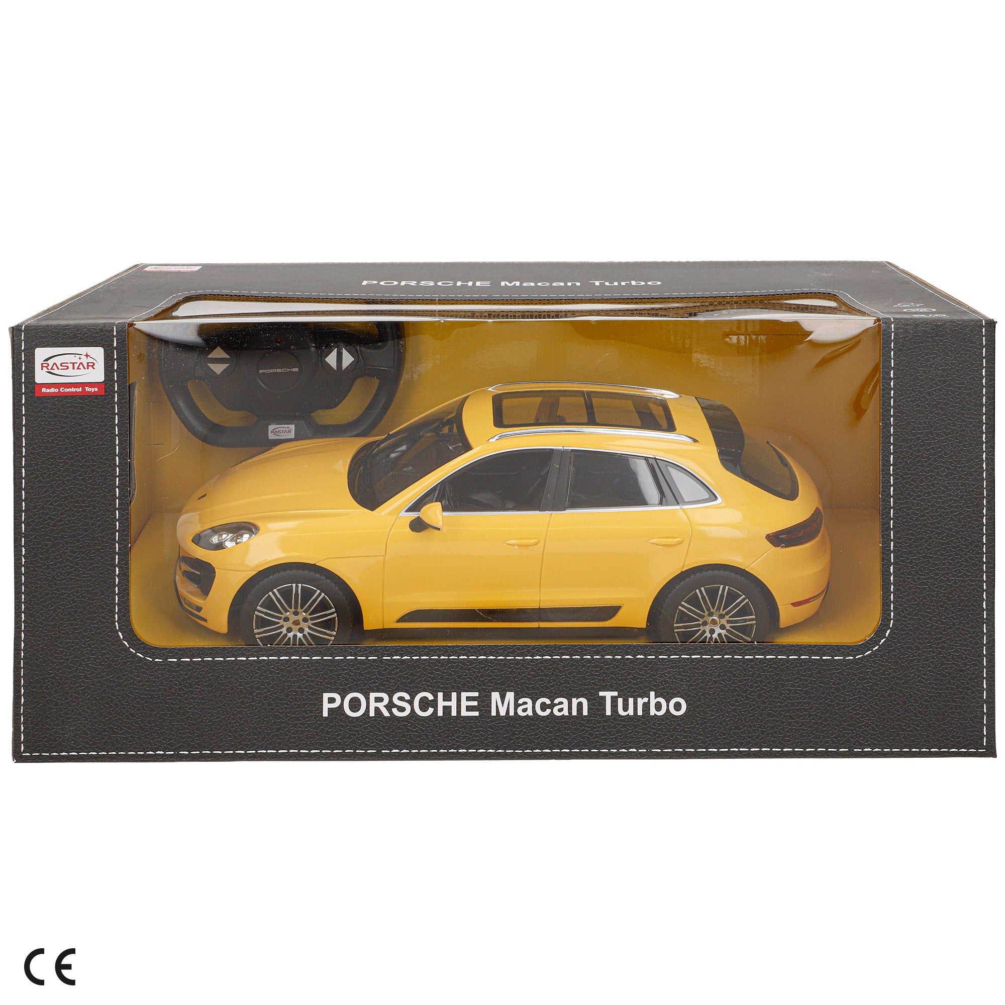 RASTAR Coche teledirigido Porsche Macan Turbo amarillo 1:14