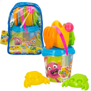 Momonsters Set cubo de playa con accesorios y mochila transporte