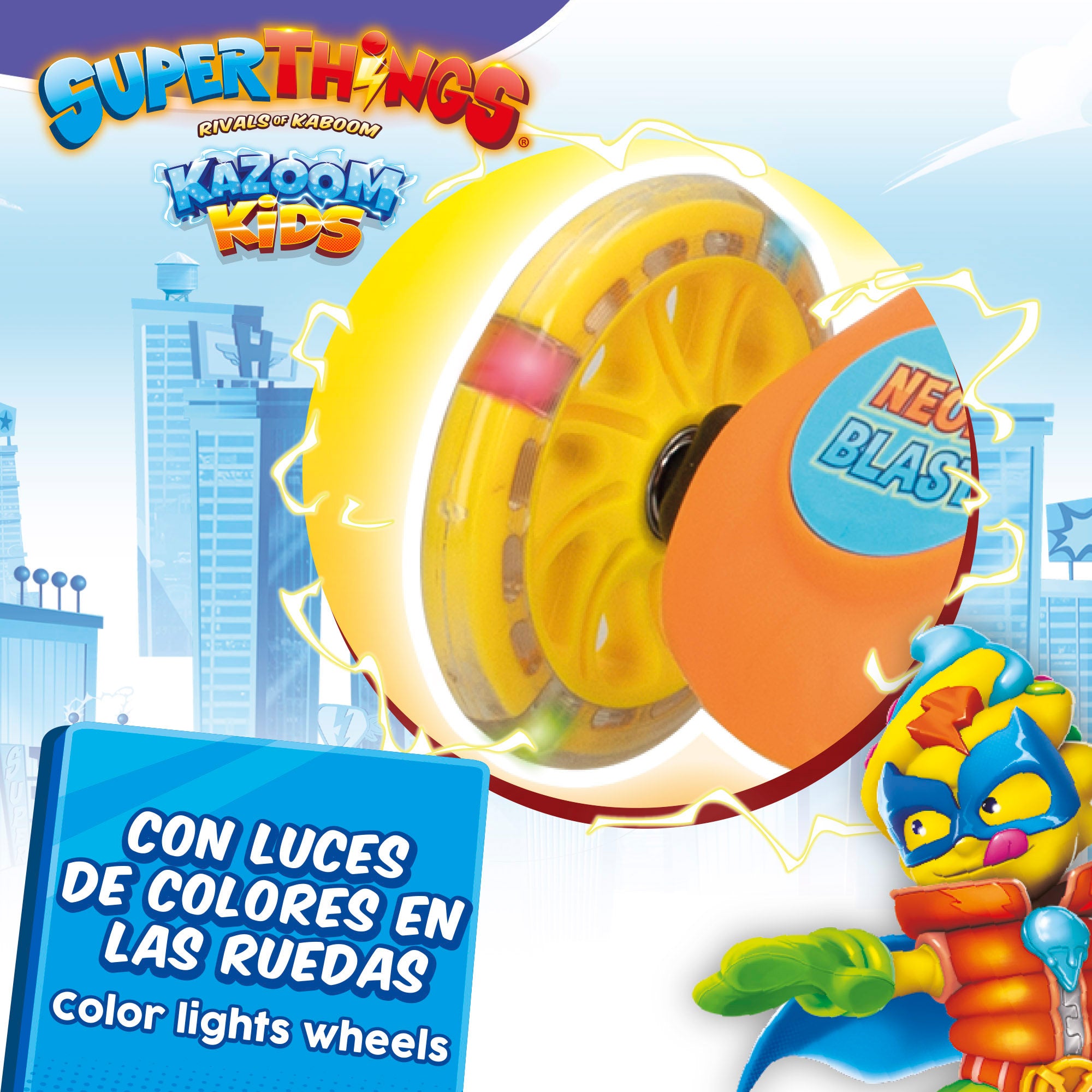 SuperThings Patinete 3 ruedas Neon Blast