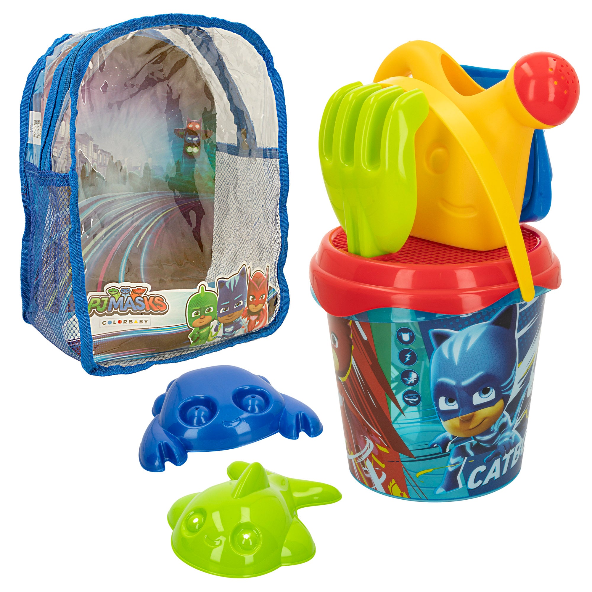 PJ Masks Set cubo playa con accesorios y mochila transporte