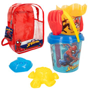 Spiderman Set cubo playa  Ø18 cm con accesorios y mochila transporte