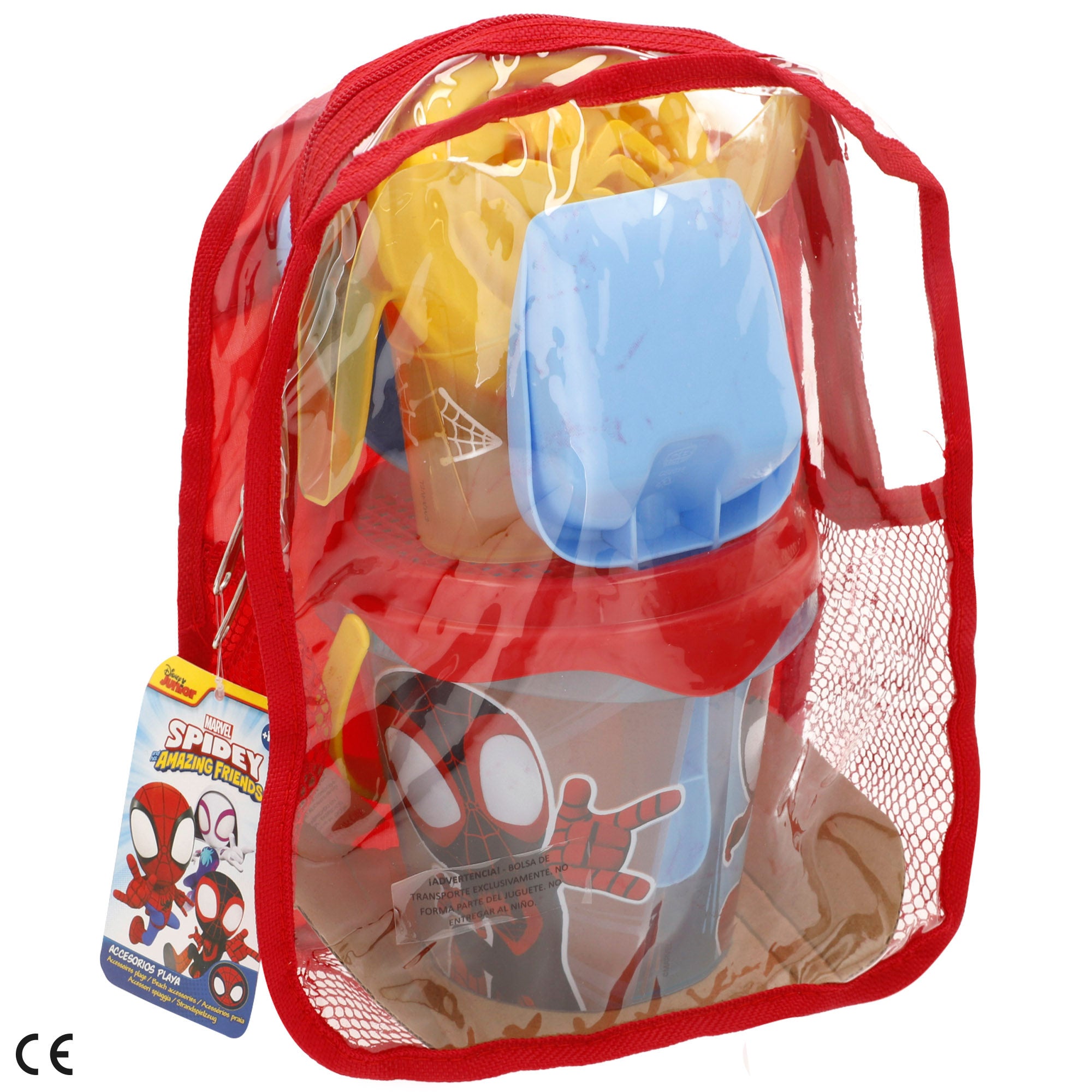 Marvel Spidey y su superequipo Set cubo playa Ø14 cm con accesorios y mochila transporte