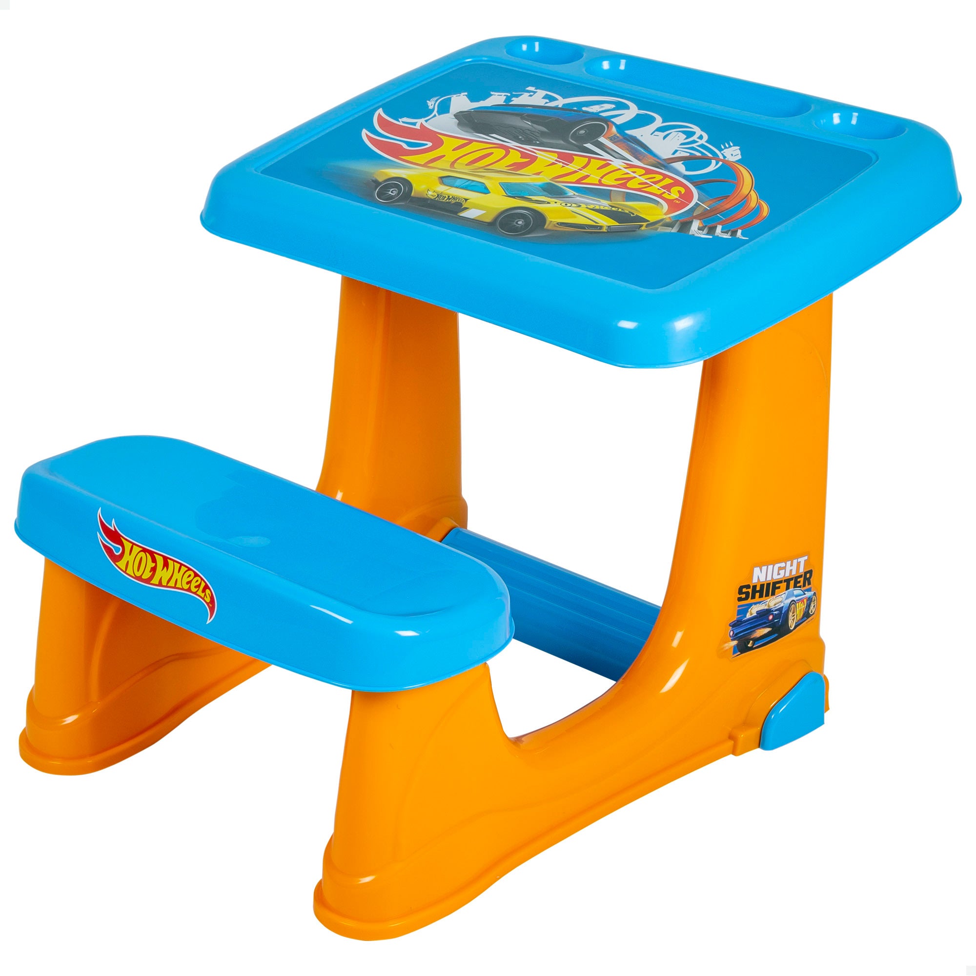 Hot Wheels Pupitre infantil con asiento y reposapiés