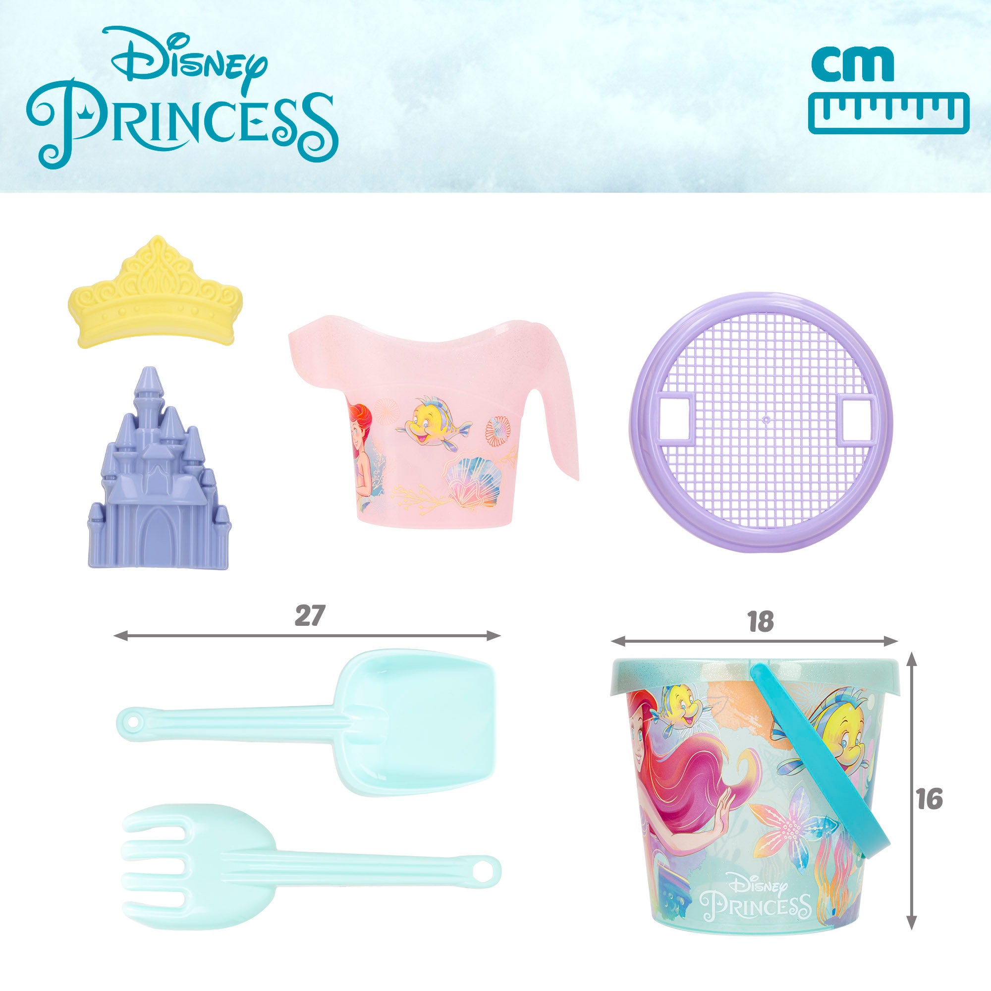 Disney Princess Cubo de playa con accesorios y mochila