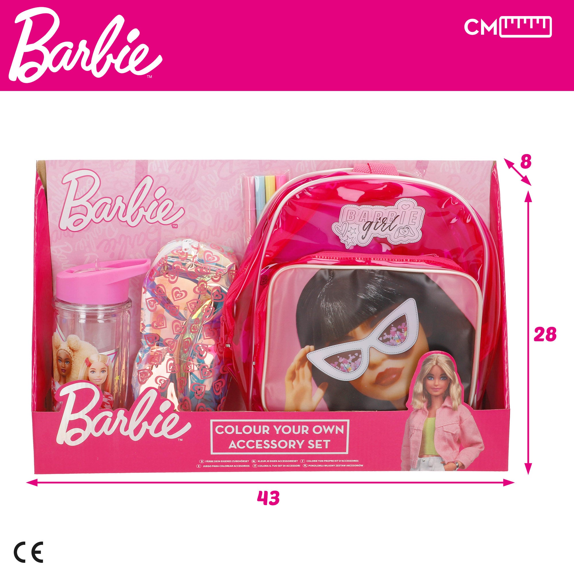Barbie Set de accesorios con mochila para colorear