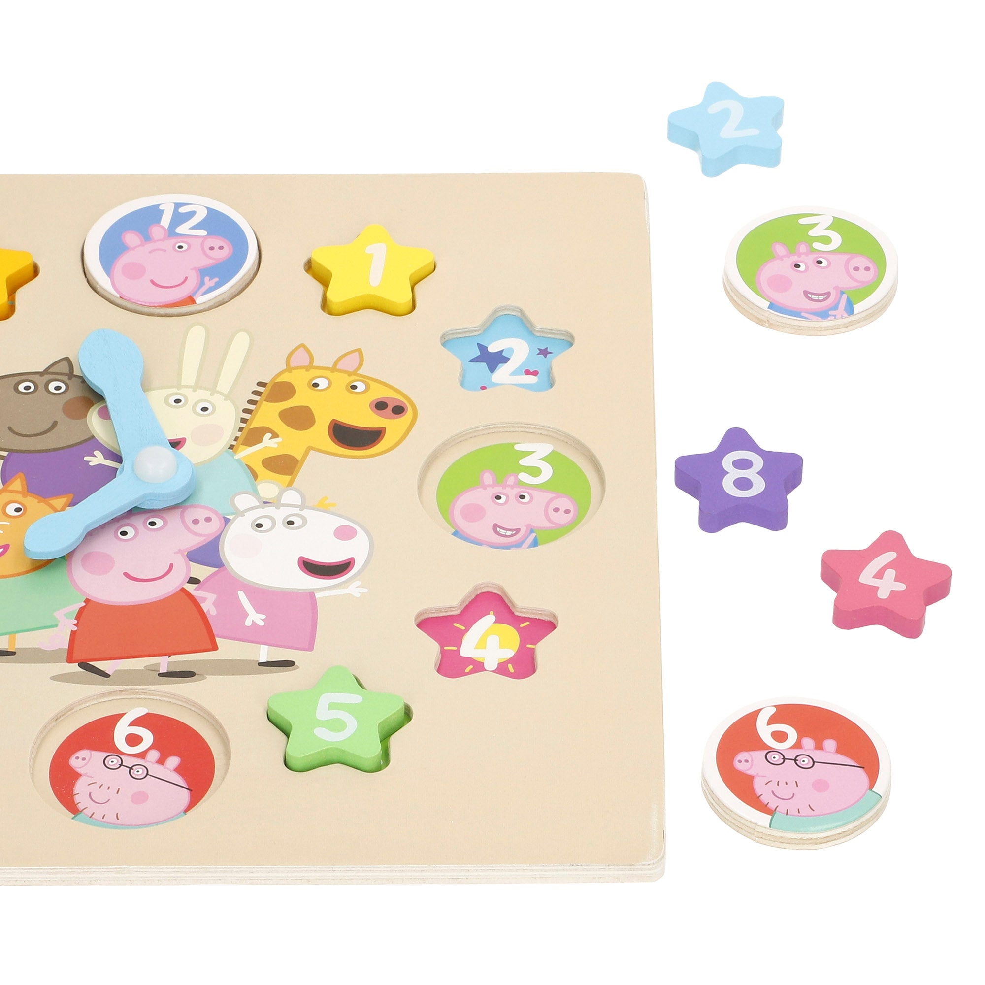 Peppa Pig Reloj interactivo infantil educativo de madera