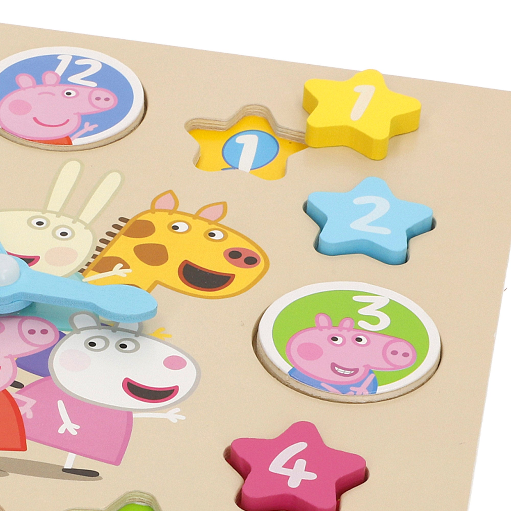 Peppa Pig Reloj interactivo infantil educativo de madera