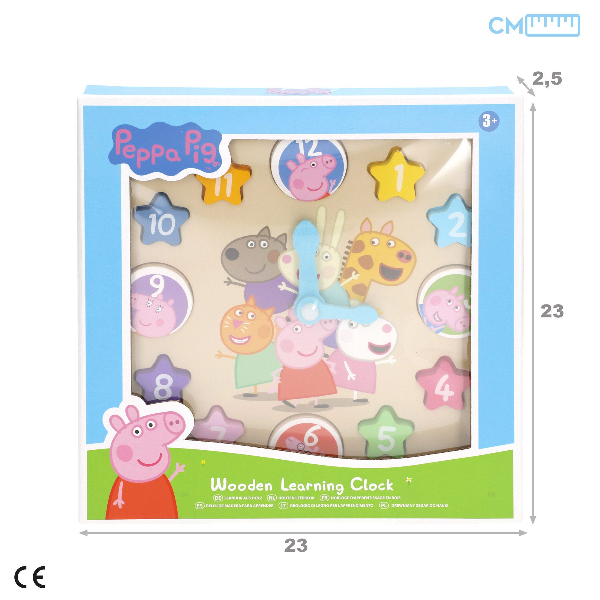 Peppa Pig Reloj interactivo infantil educativo de madera