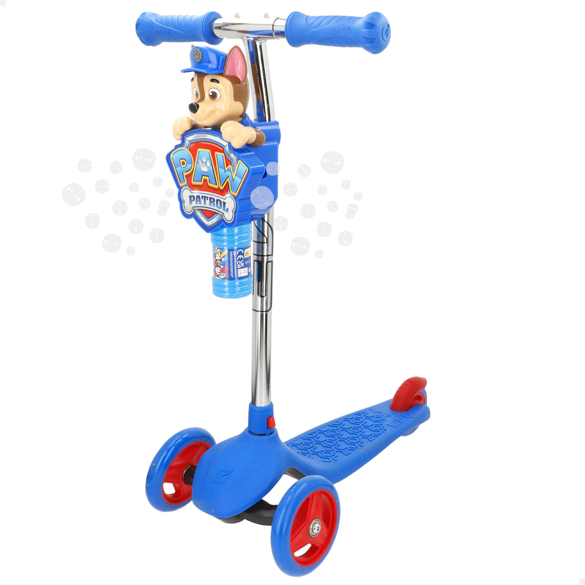 La Patrulla Canina Patinete infantil de 3 ruedas con burbujas y dirección por inclinación