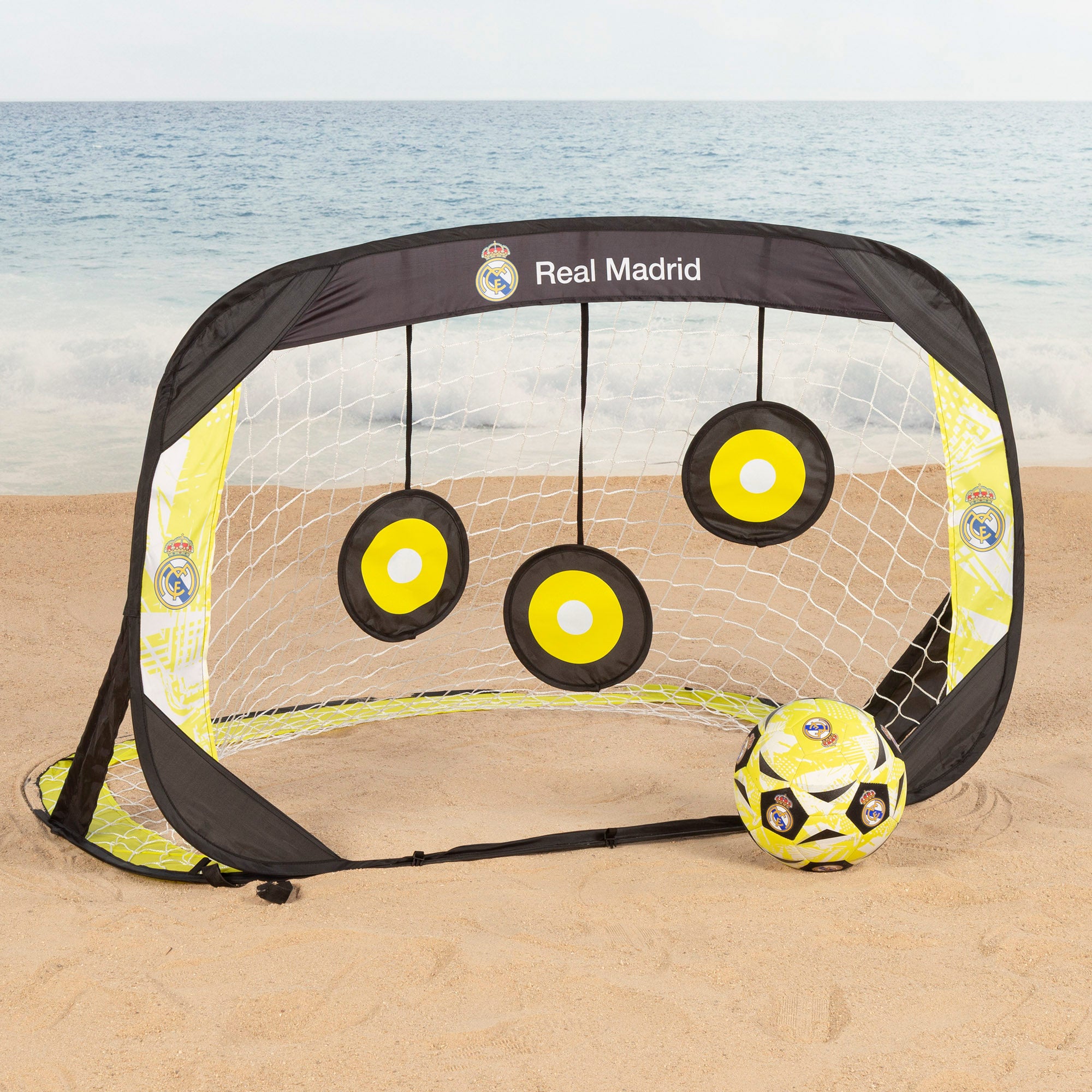 Real Madrid Portería 4 en 1 pop-up con diana 120x80x80 cm
