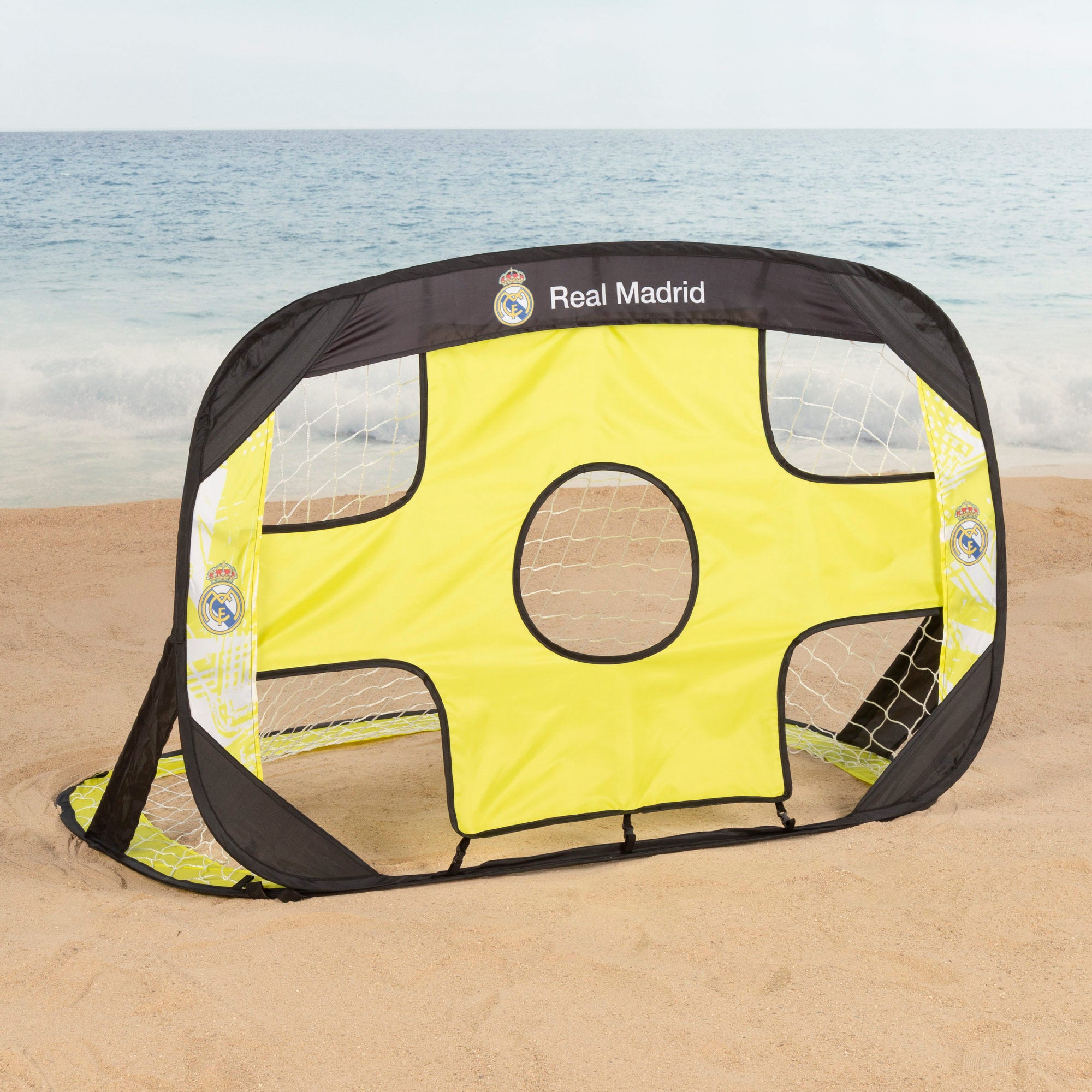 Real Madrid Portería 4 en 1 pop-up con diana 120x80x80 cm