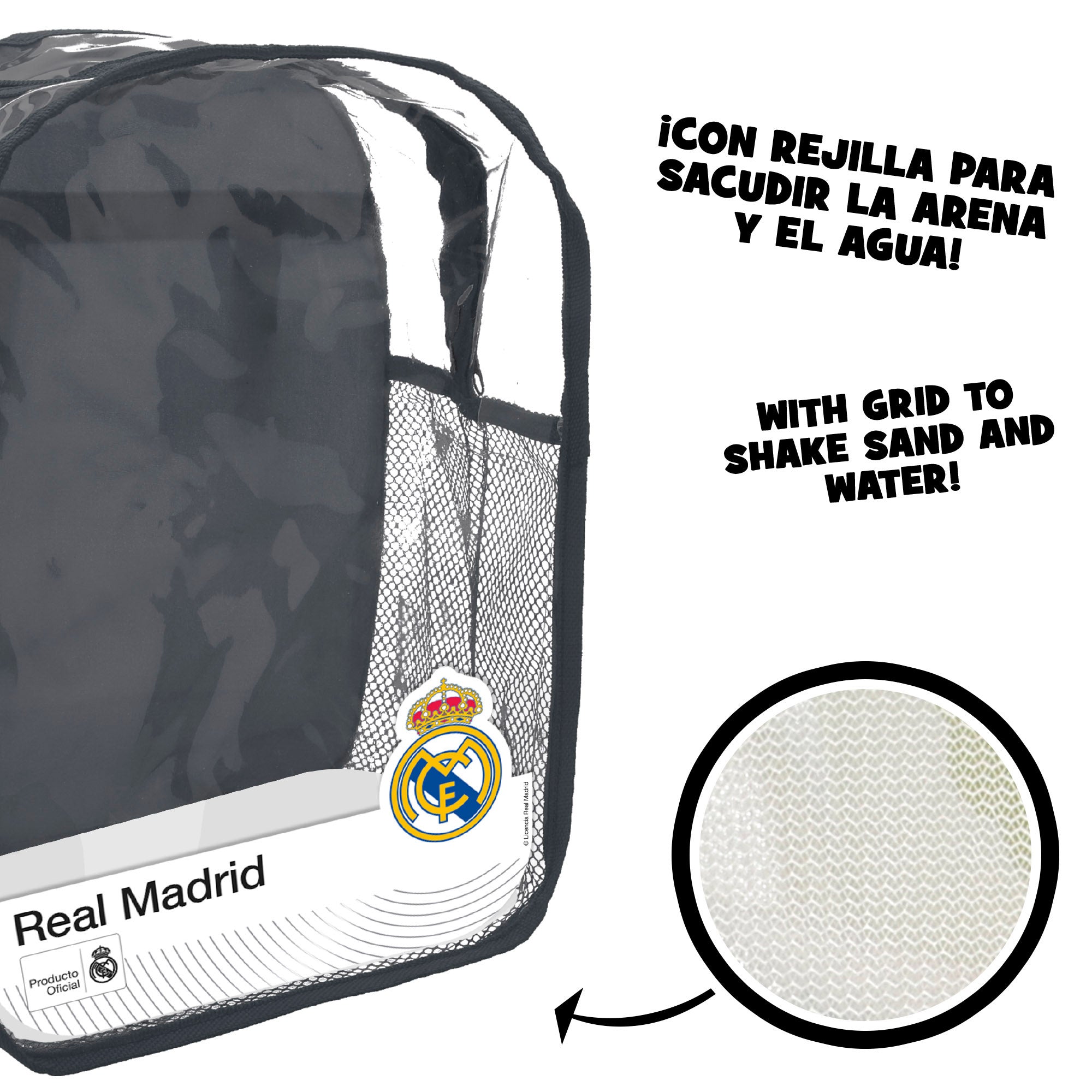 Real Madrid Cubo de playa con accesorios y balón del equipo