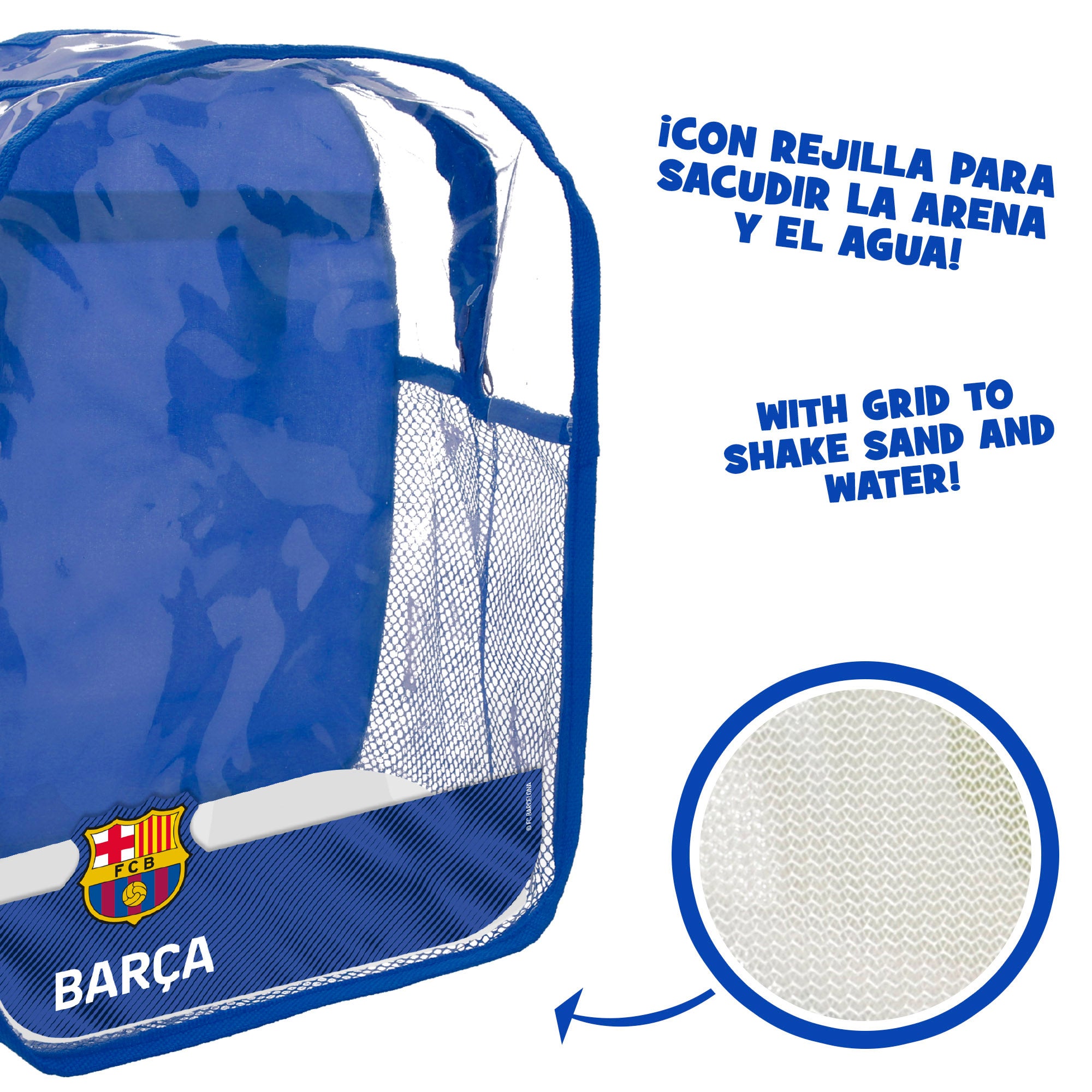 FC Barcelona Cubo de playa con accesorios y balón del equipo