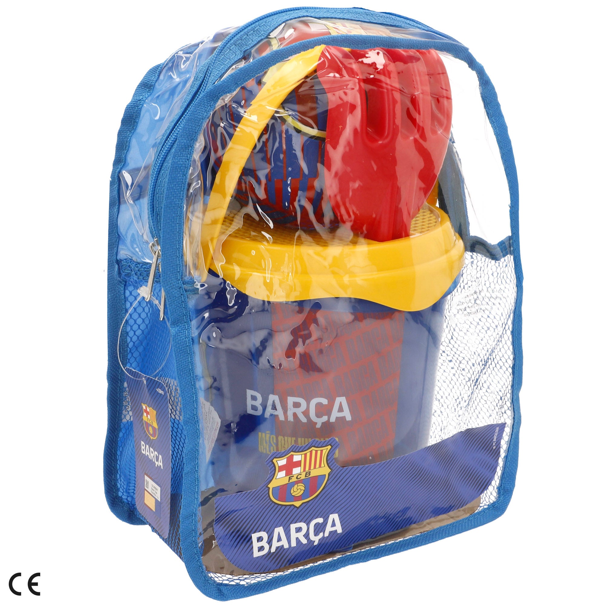 FC Barcelona Cubo de playa con accesorios y balón del equipo