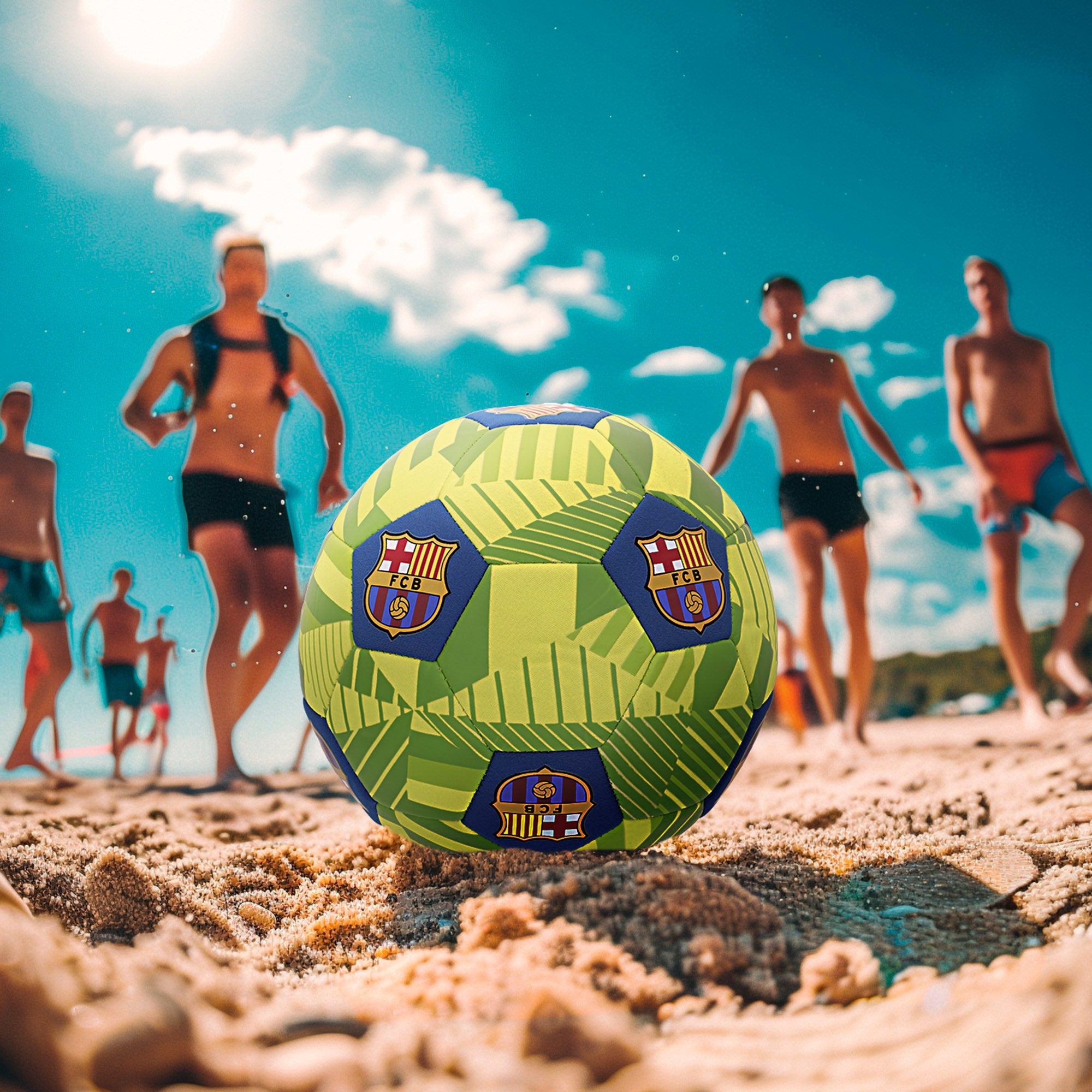 FC Barcelona Balón fútbol playa talla 5 (deshinchado)