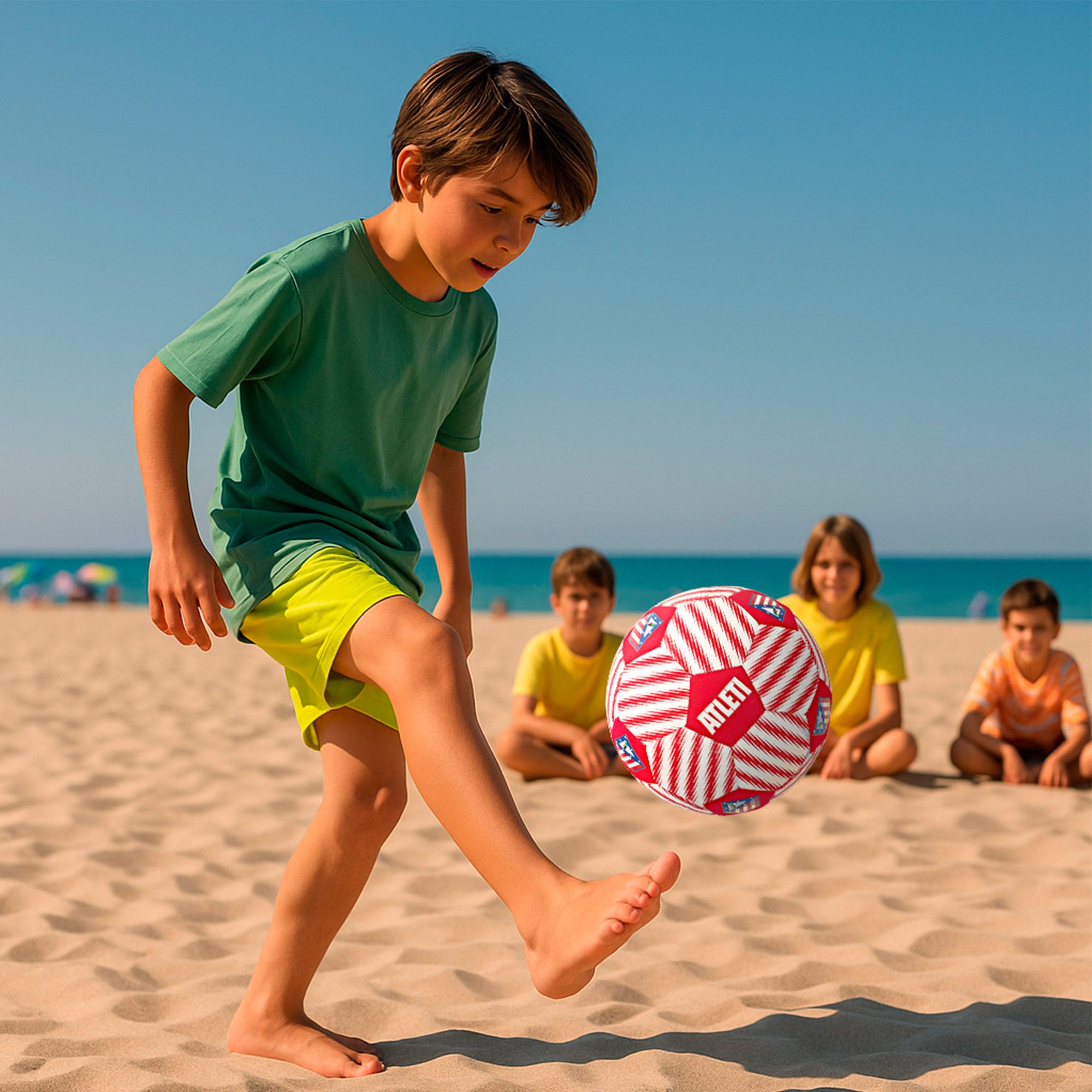 Atleti Balón fútbol playa talla 5 (deshinchado)