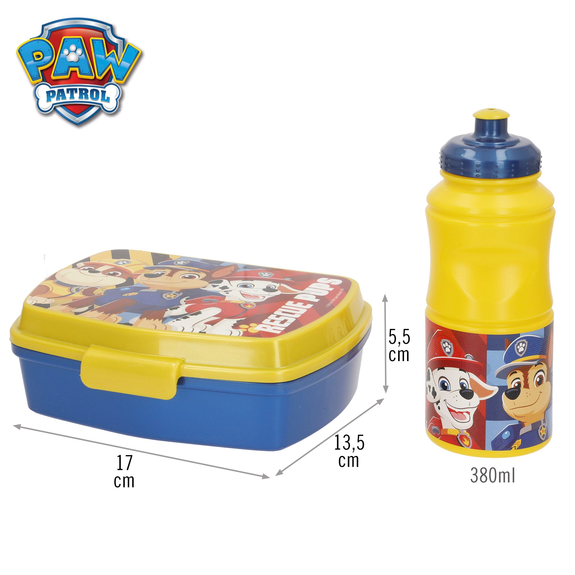 La Patrulla Canina Pack fiambrera y botella infantil