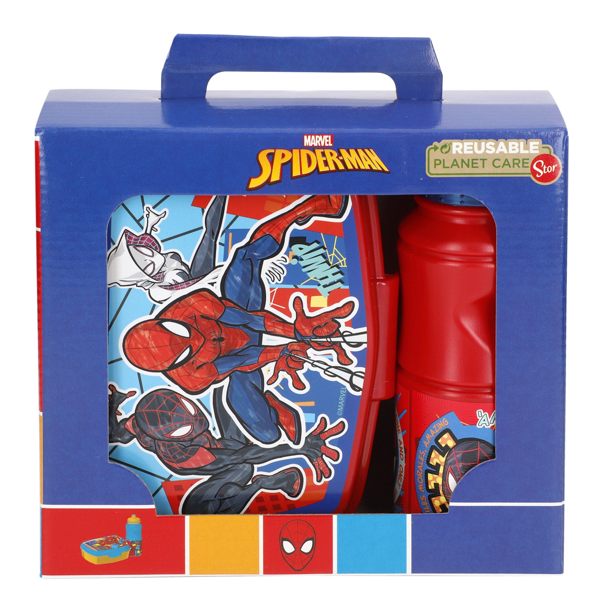 Spider-Man Set infantil sandwichera y botella 380 ml colegio