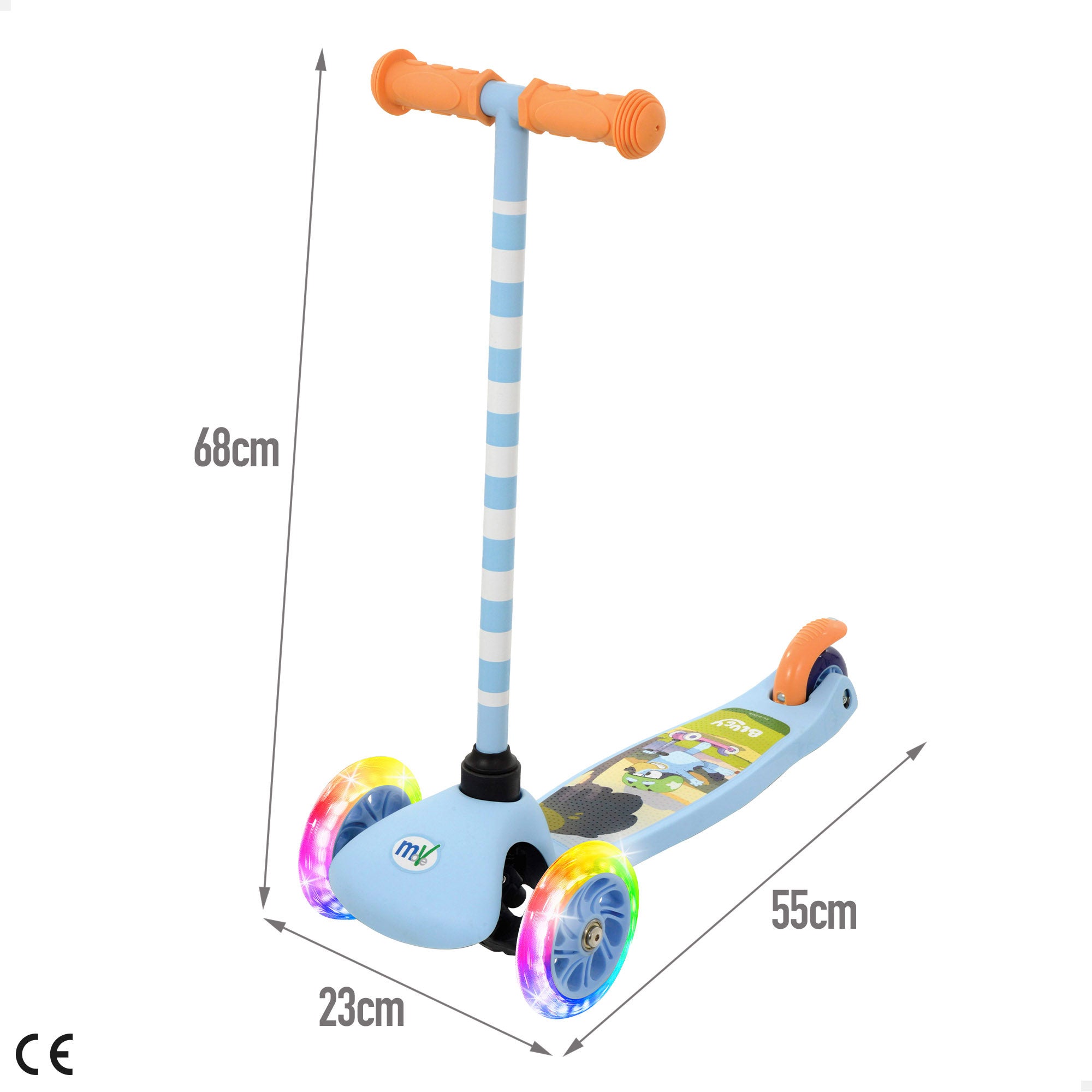Bluey Patinete 3 ruedas máx. 20 kg con luces y freno