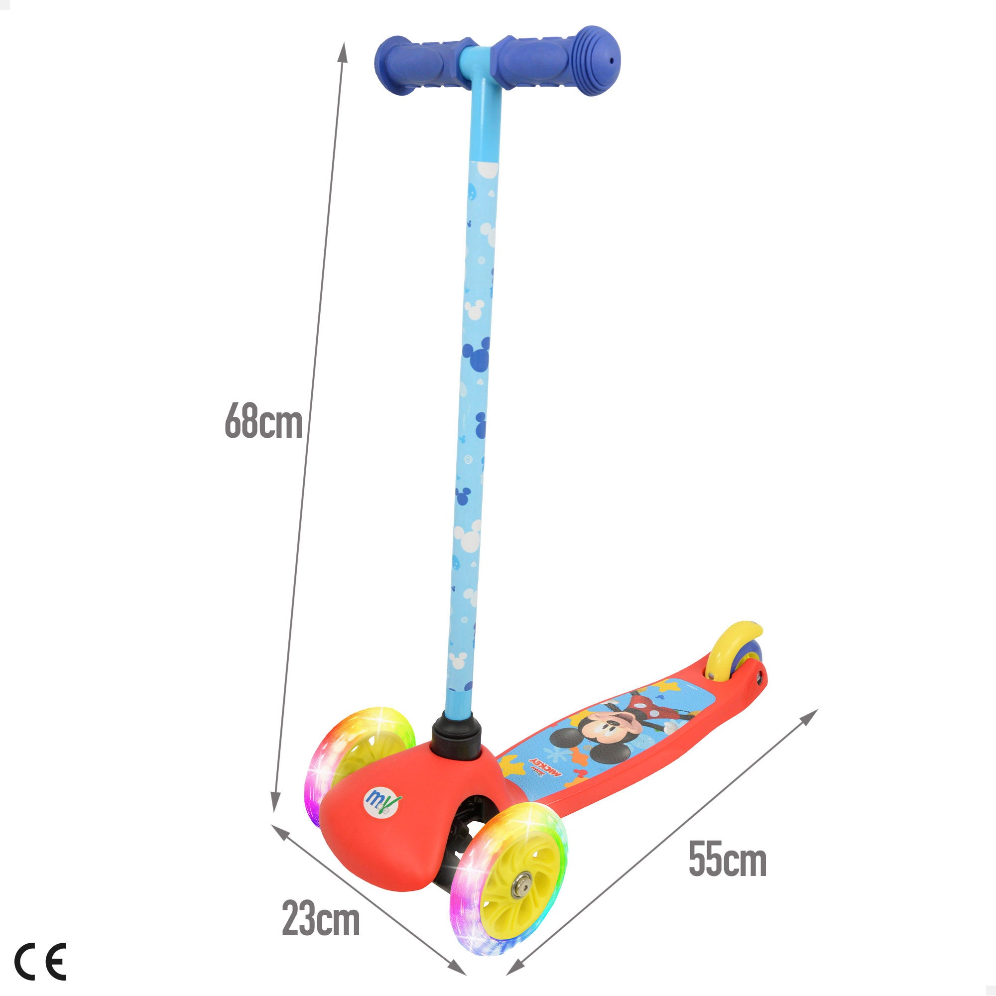 Mickey Patinete 3 ruedas máx. 20 kg con luces y freno
