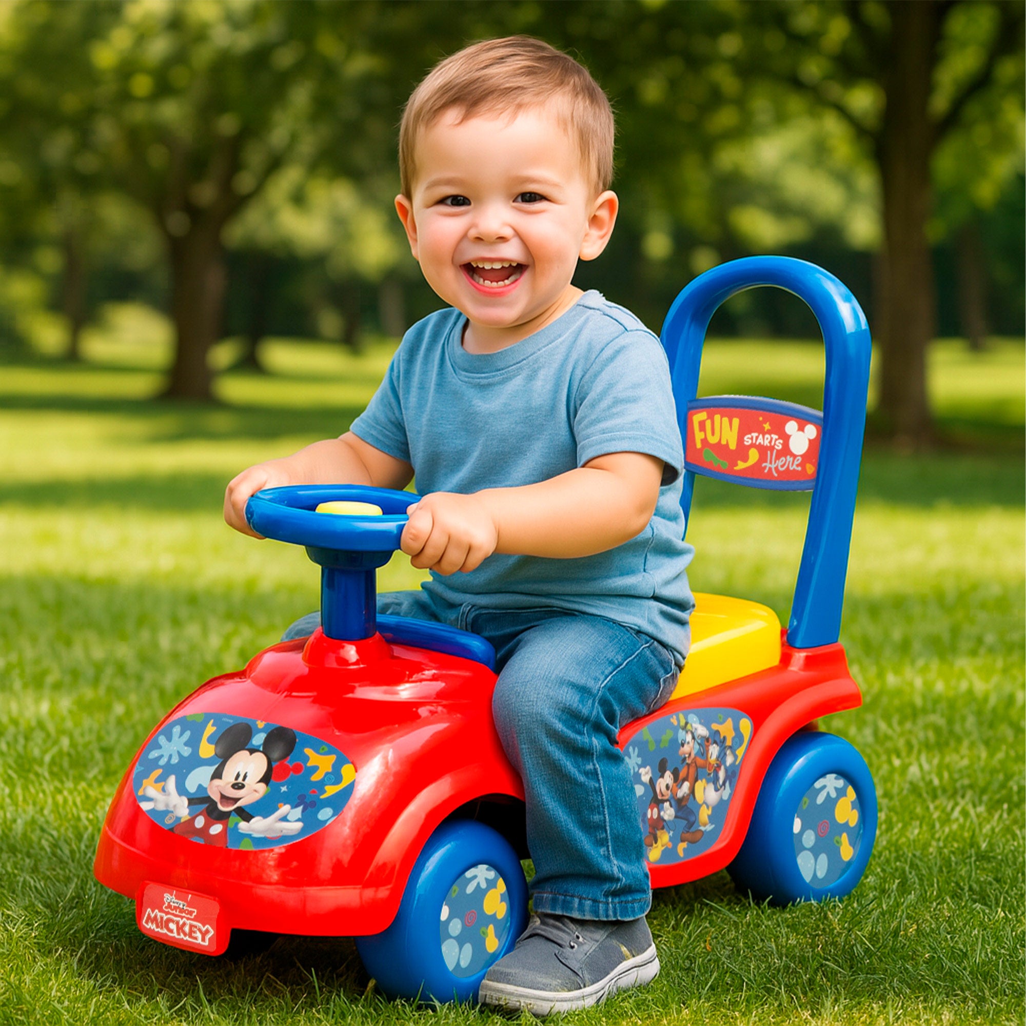 Mickey Correpasillos con teléfono, bocina y almacenaje