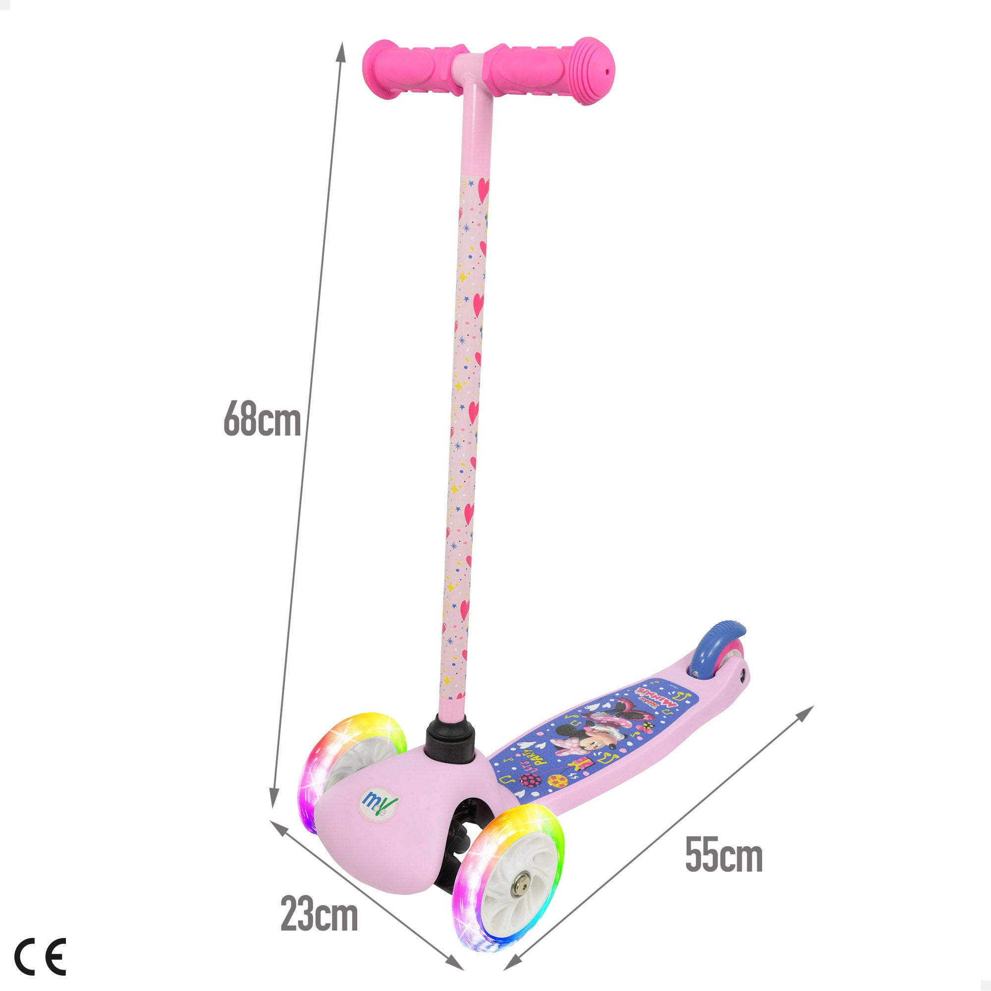 Minnie Patinete 3 ruedas máx. 20 kg con luces y freno