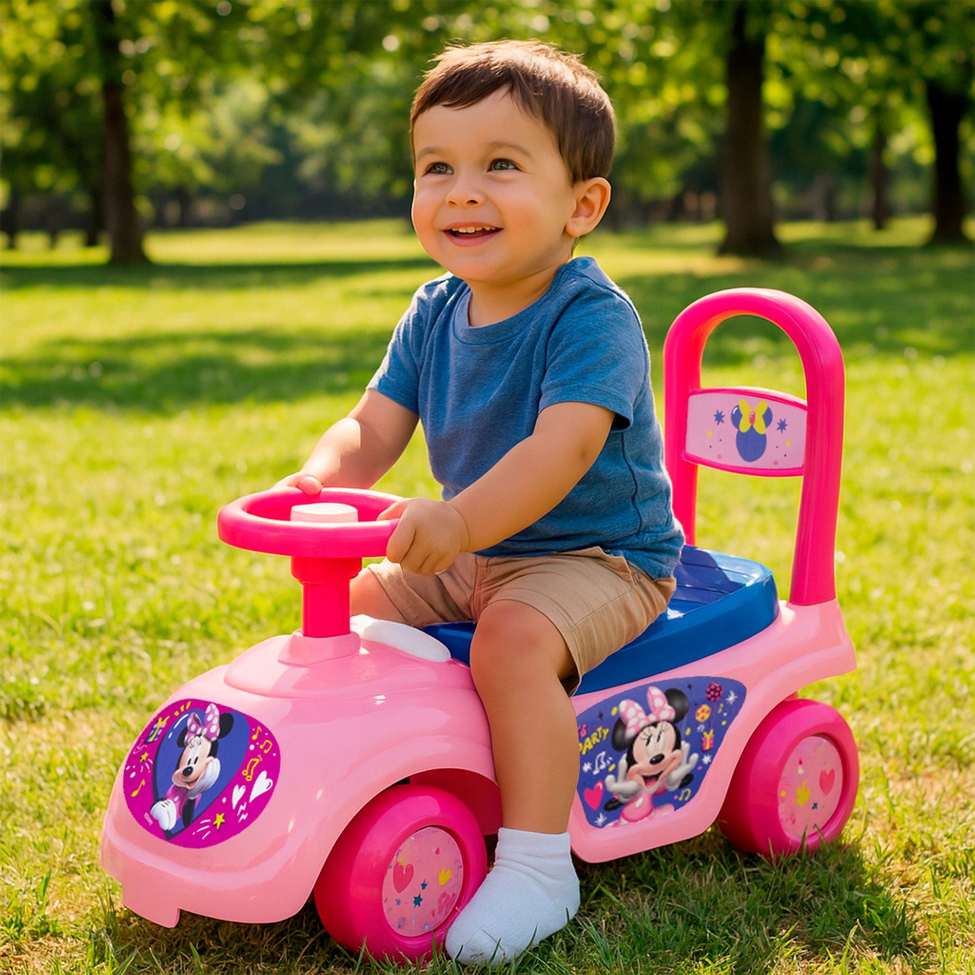 Minnie Correpasillos con teléfono, bocina y almacenaje